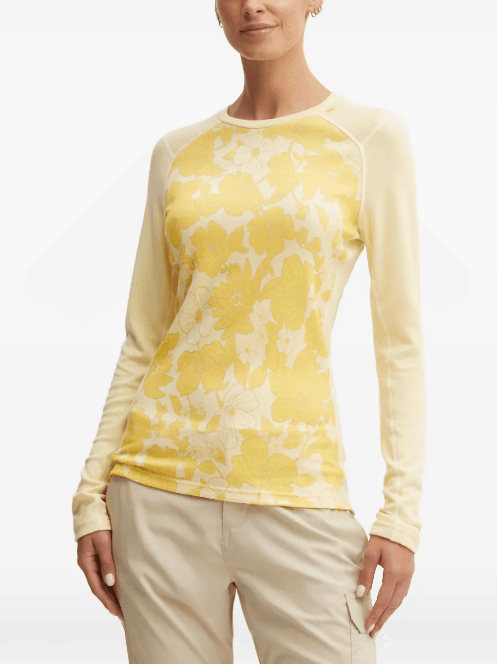 floral crew-neck base-layer top - Image 1