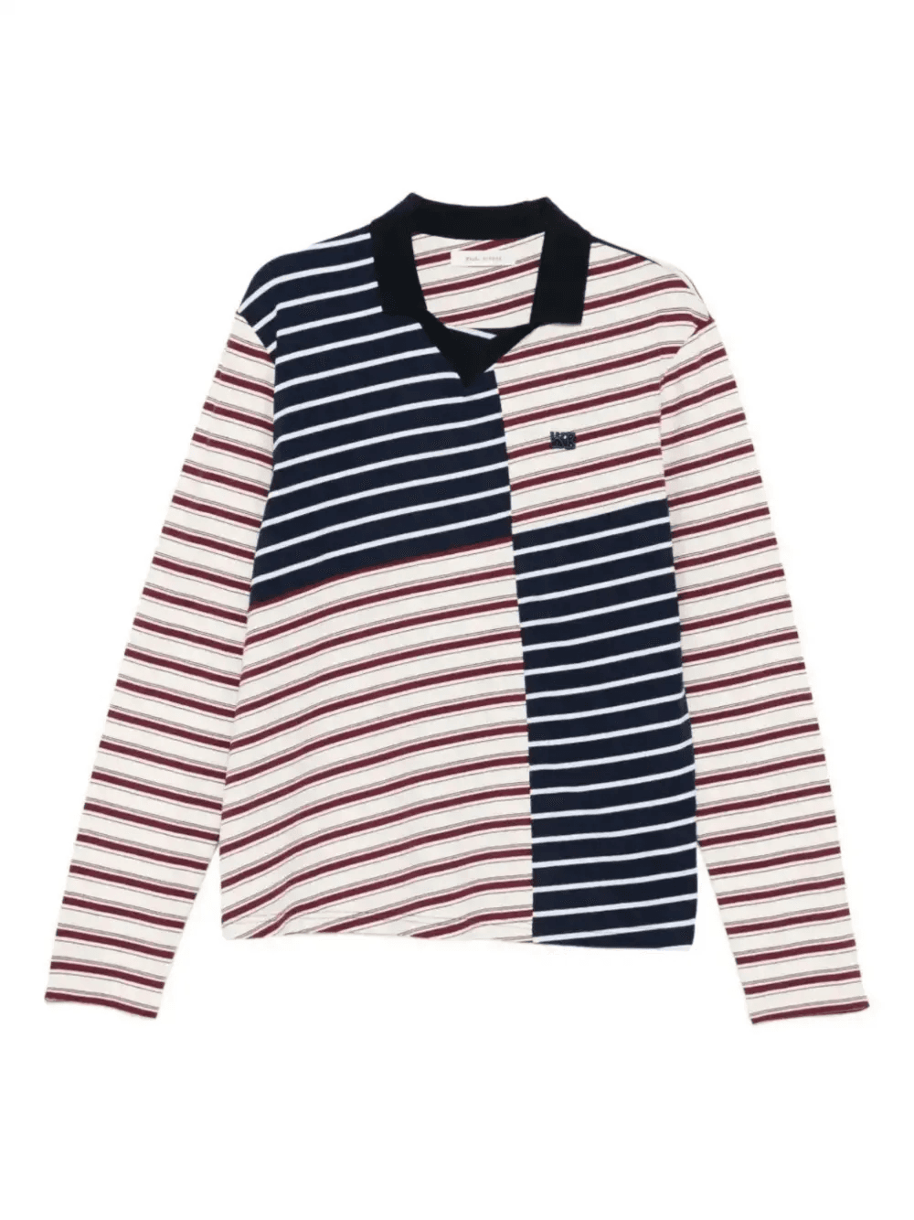 striped panelled T-shirt - Image 1