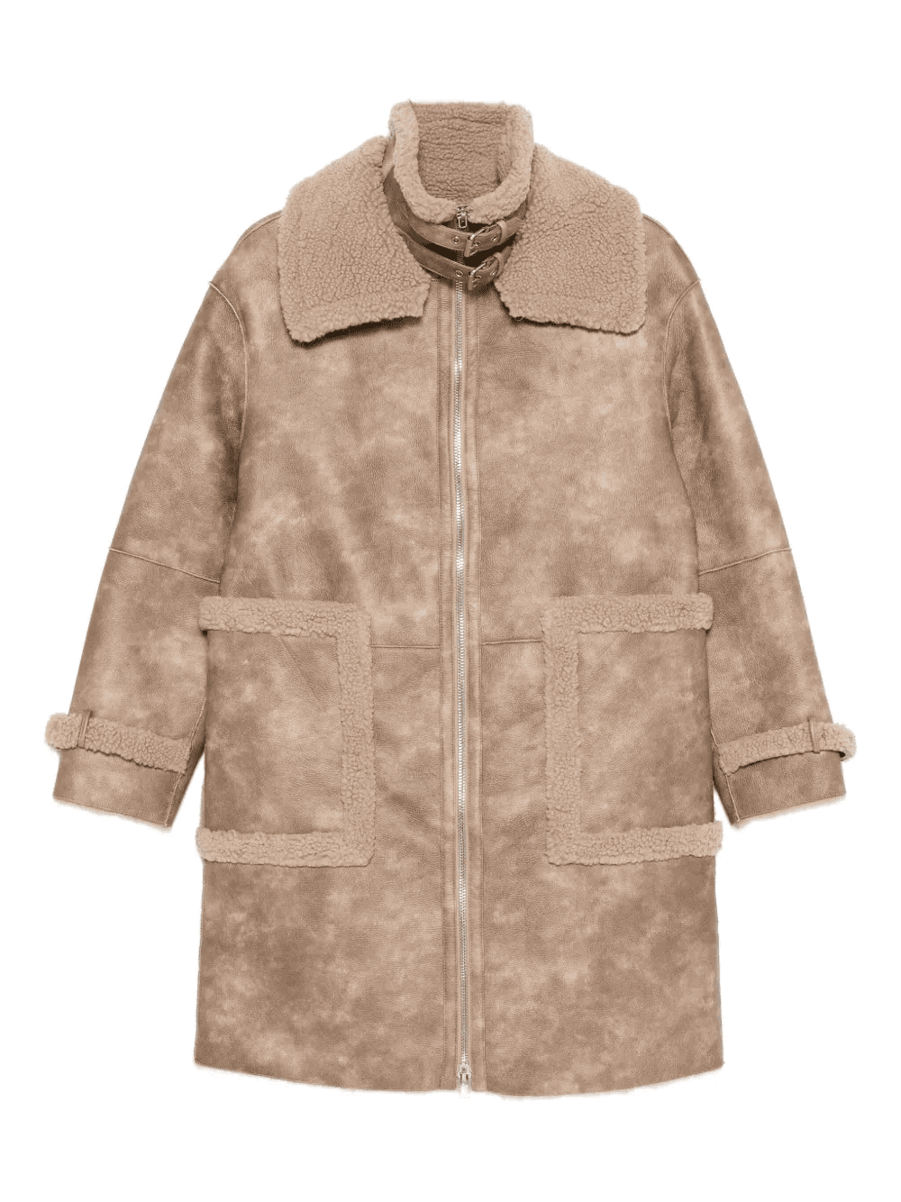 faux leather zip fastening coat - Image 1