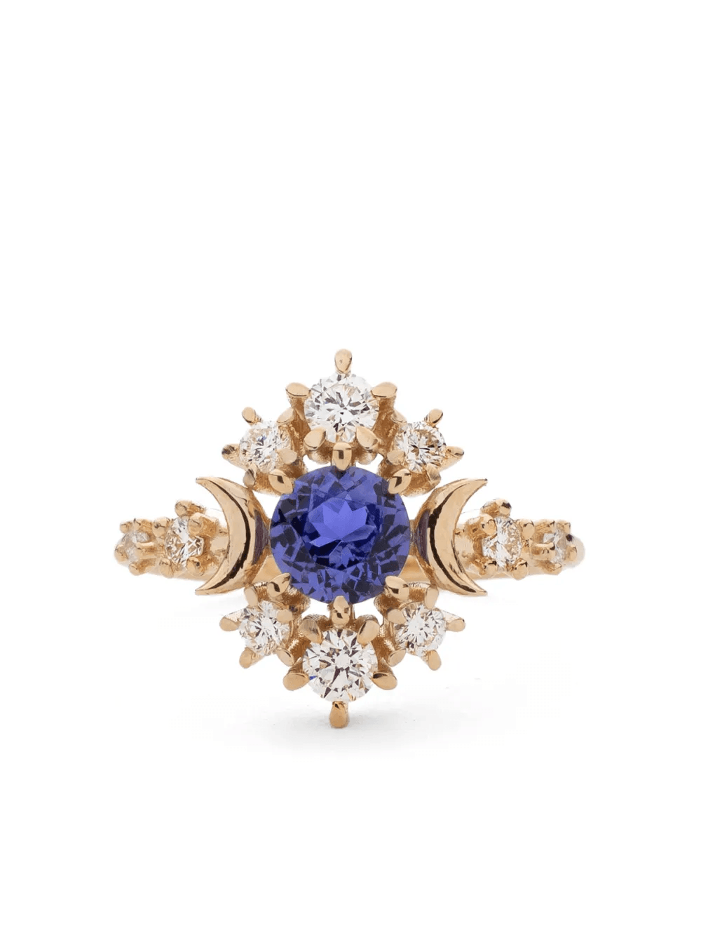 14kt yellow gold Wandering Cosmos tanzanite and diamond ring - Image 1