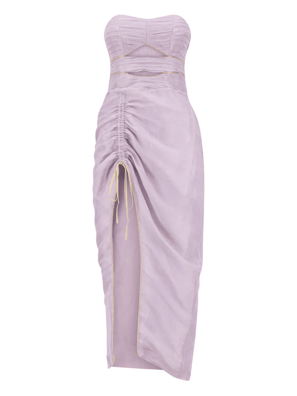 Fern cut-out ruched midi dress - Image 1