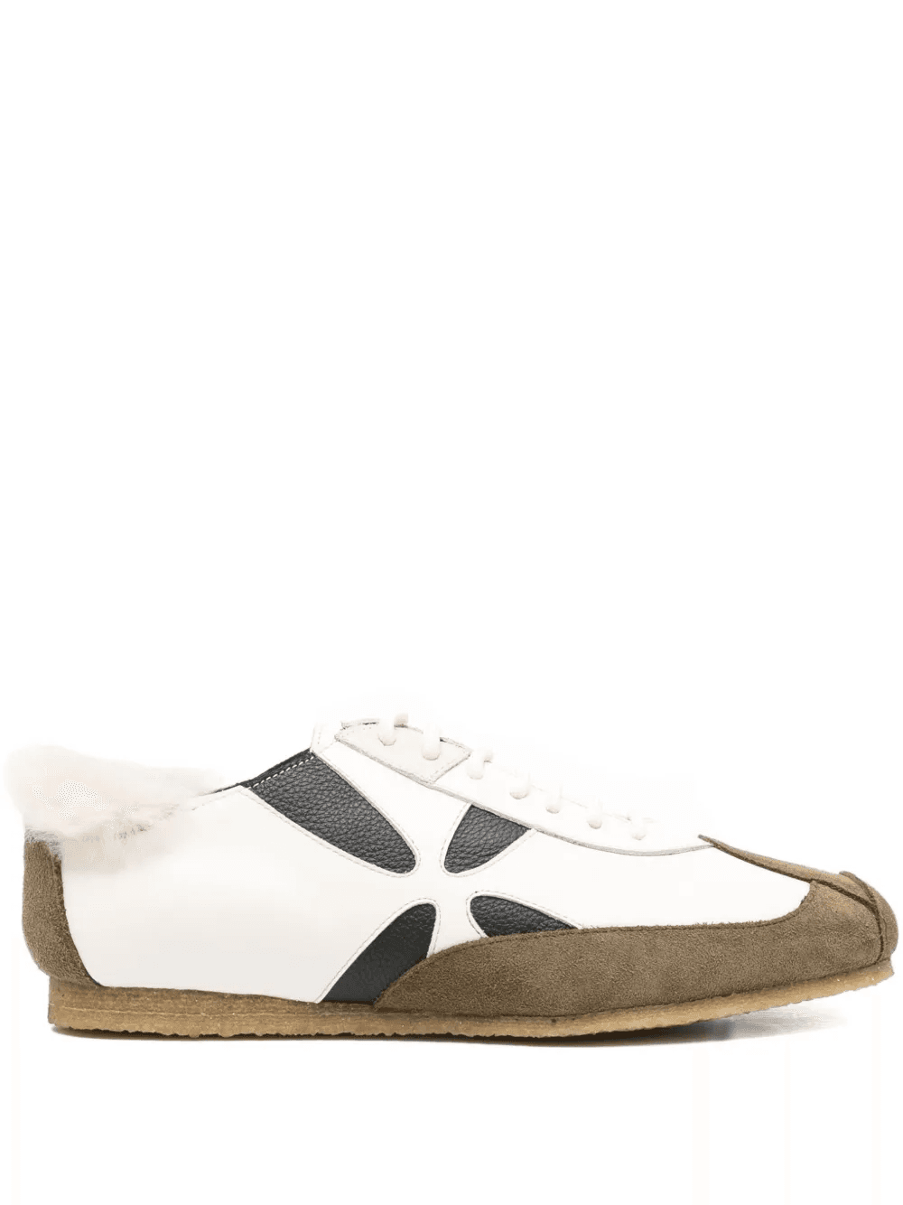 flower-detail leather sneakers - Image 1