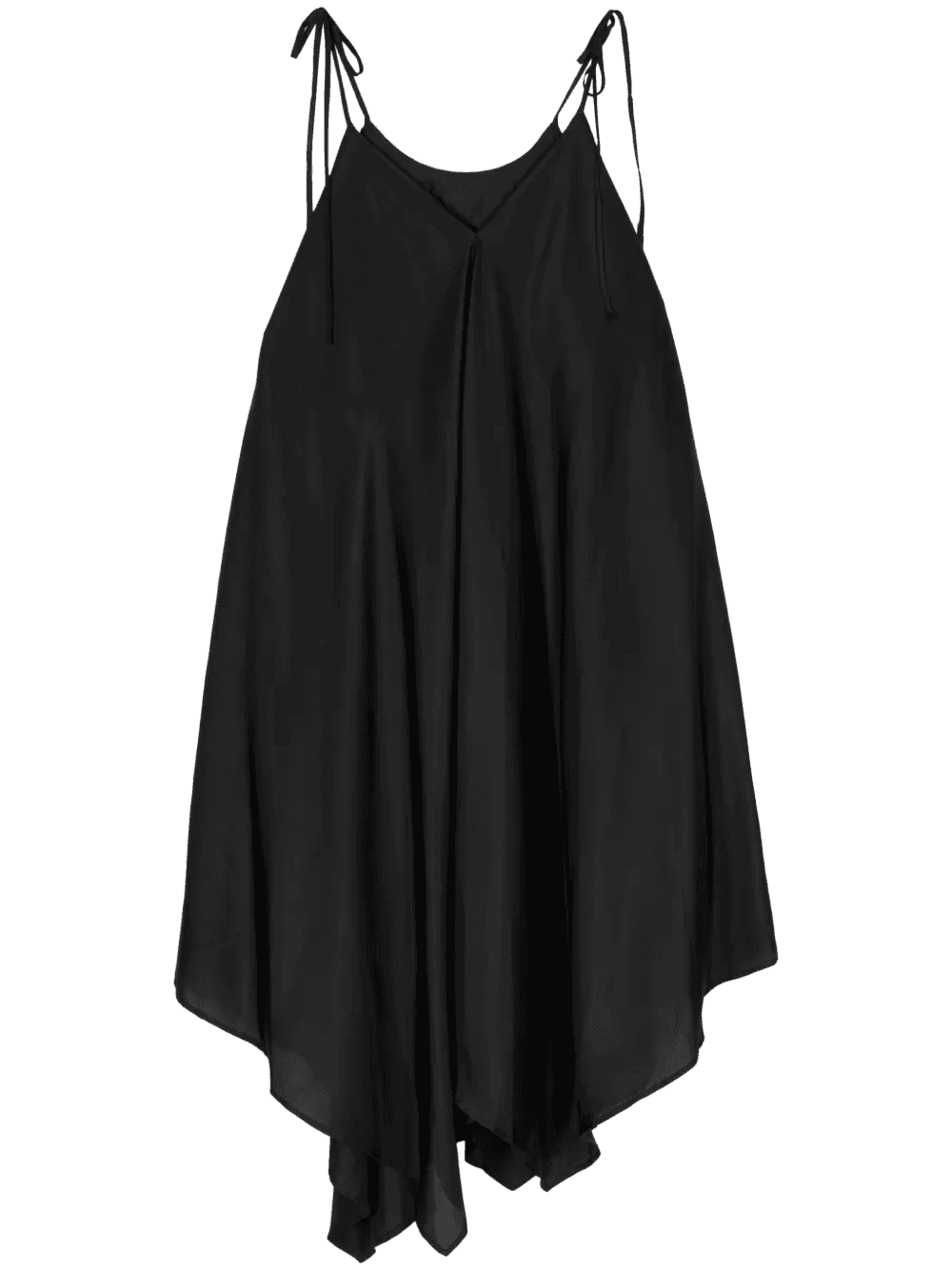spaghetti strap asymmetric silk dress - Image 1