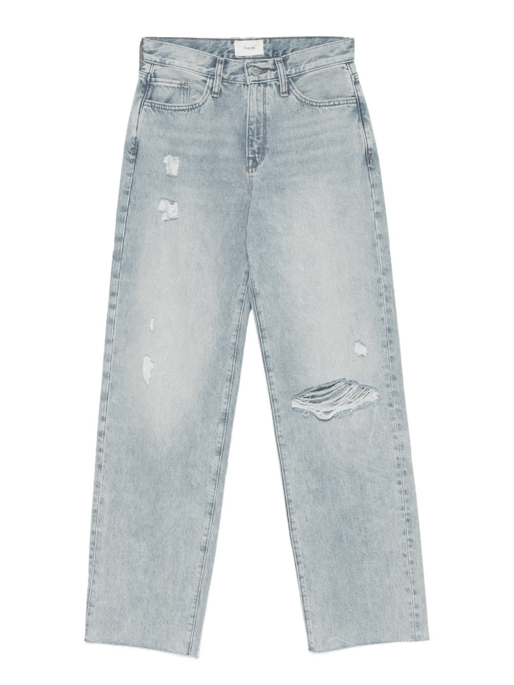 distressed frayed jeans - Image 1