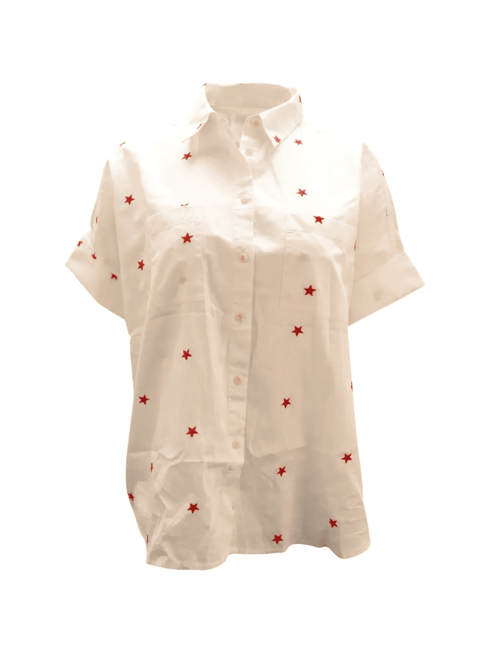 embroidered-star short-sleeves shirt - Image 1