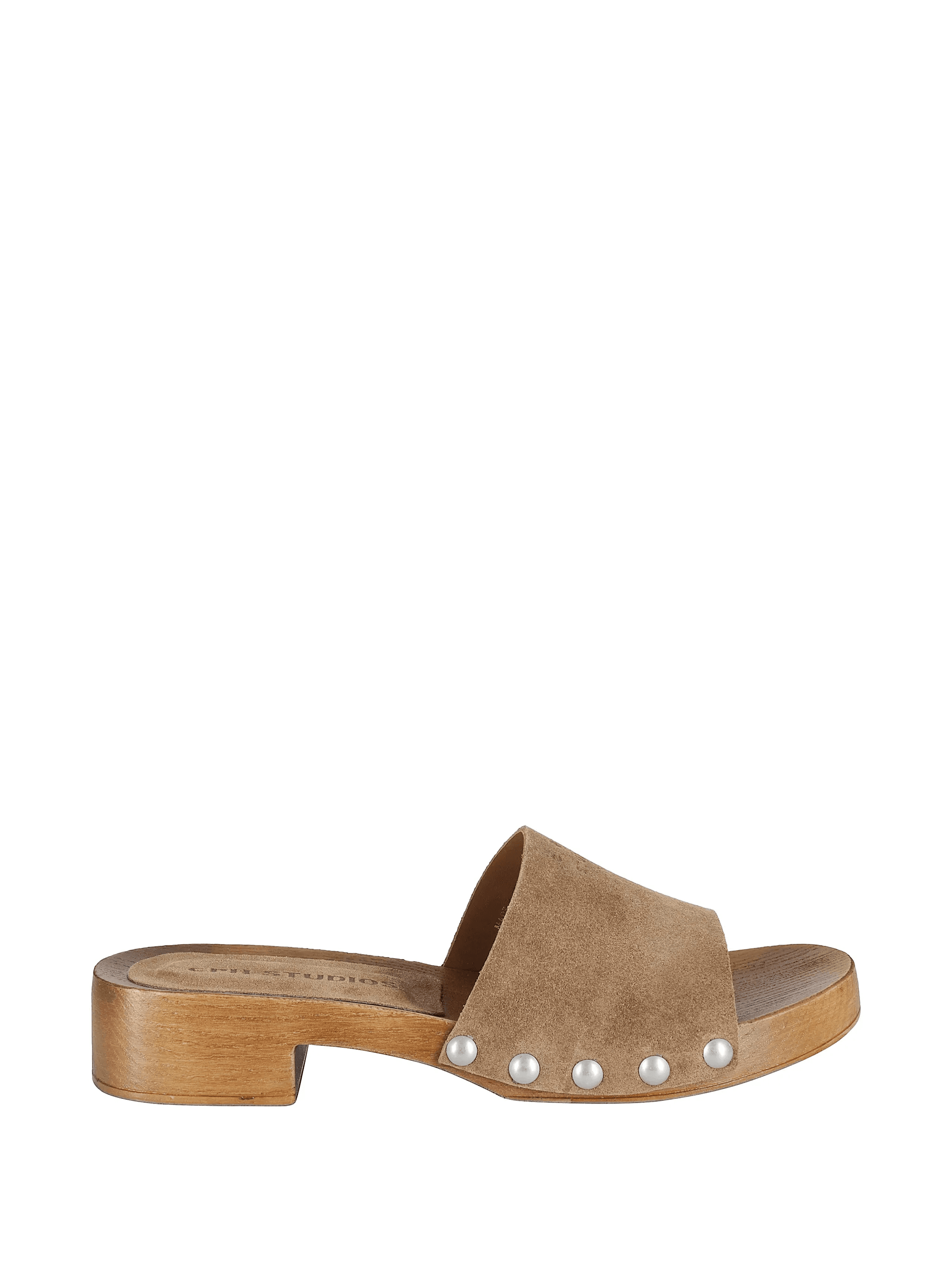stud-embellished suede clogs - Image 1