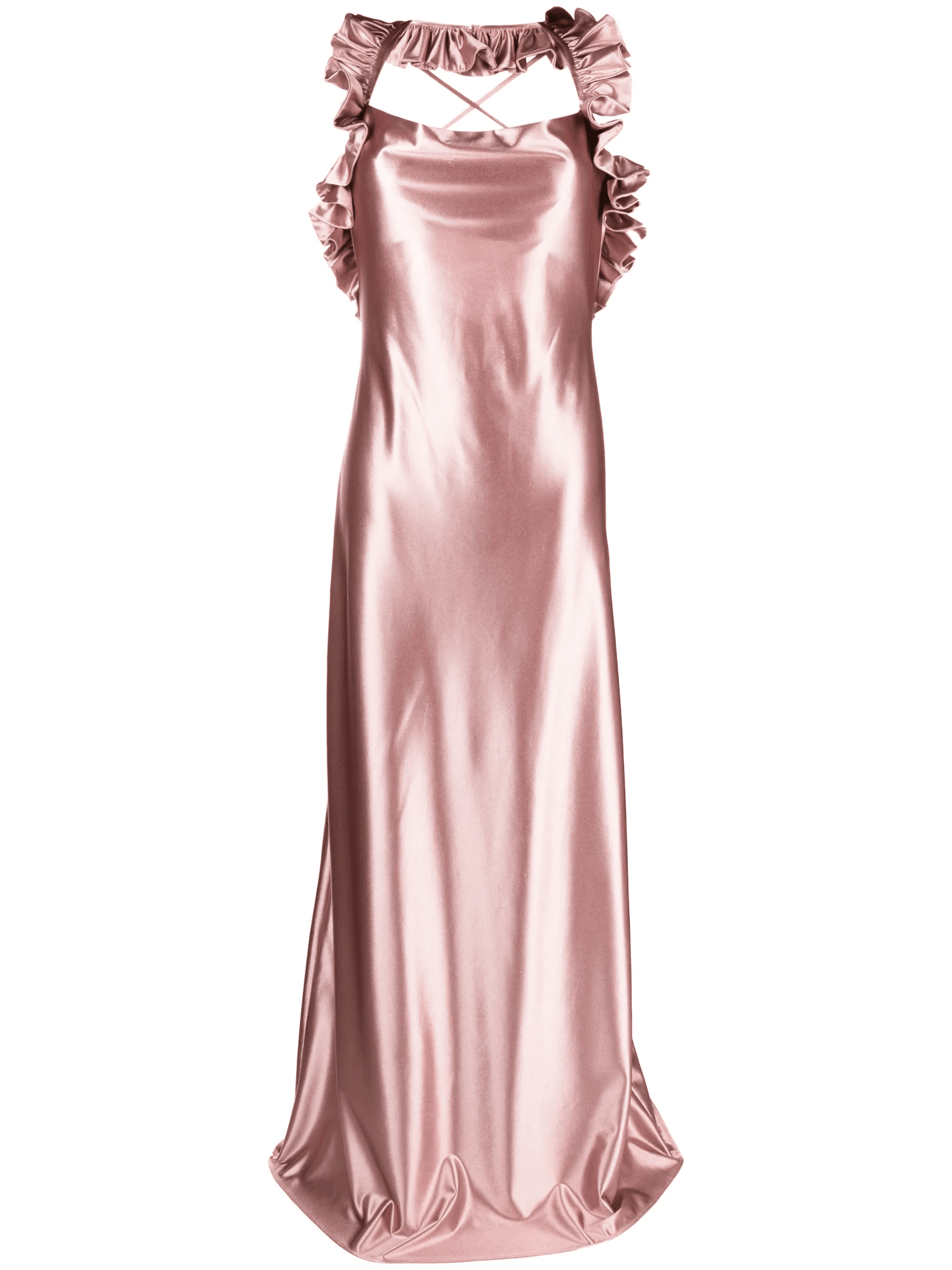 Iris satin ruffled maxi dress - Image 1