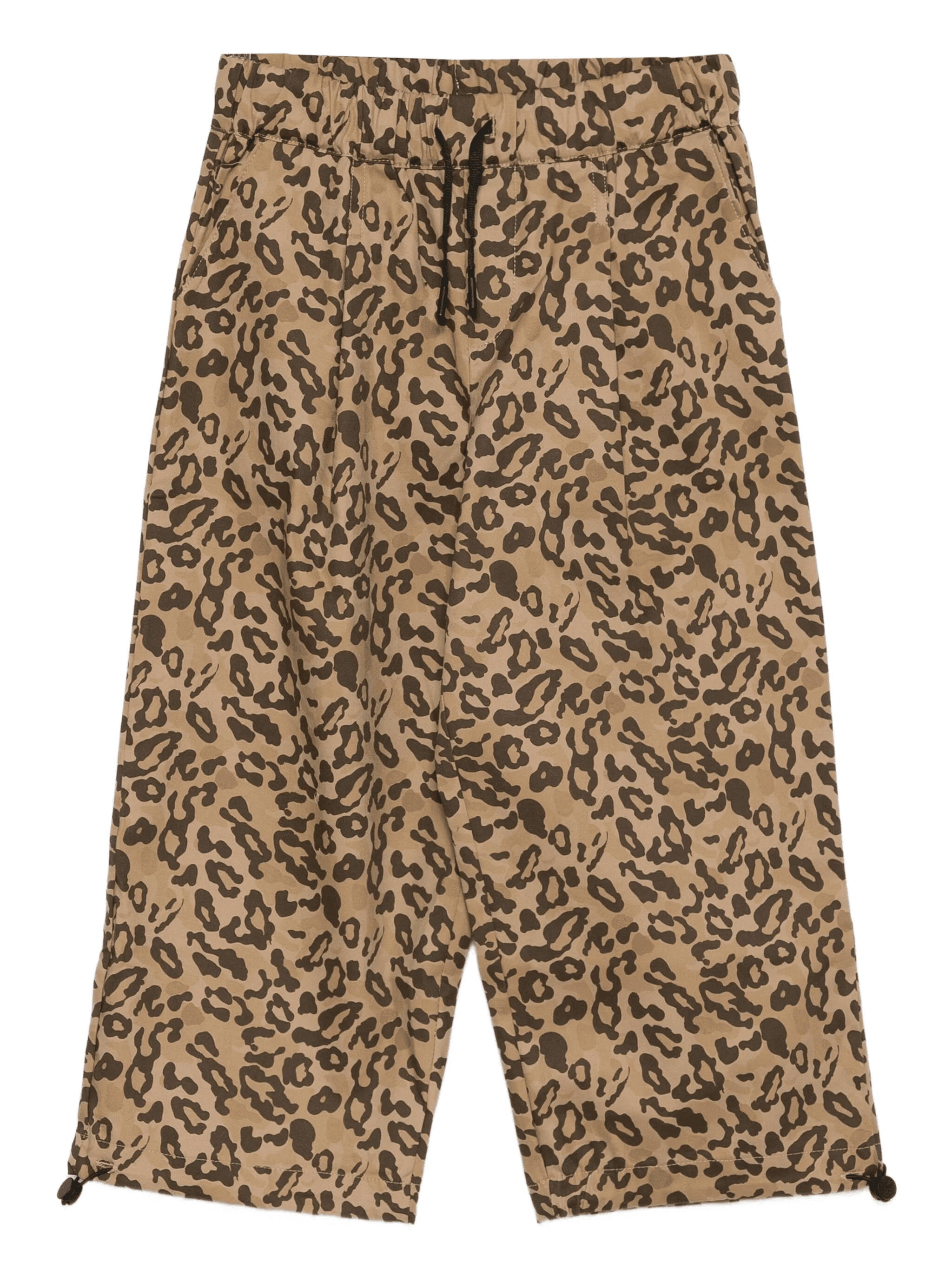 leopard-print drawstring trousers - Image 1