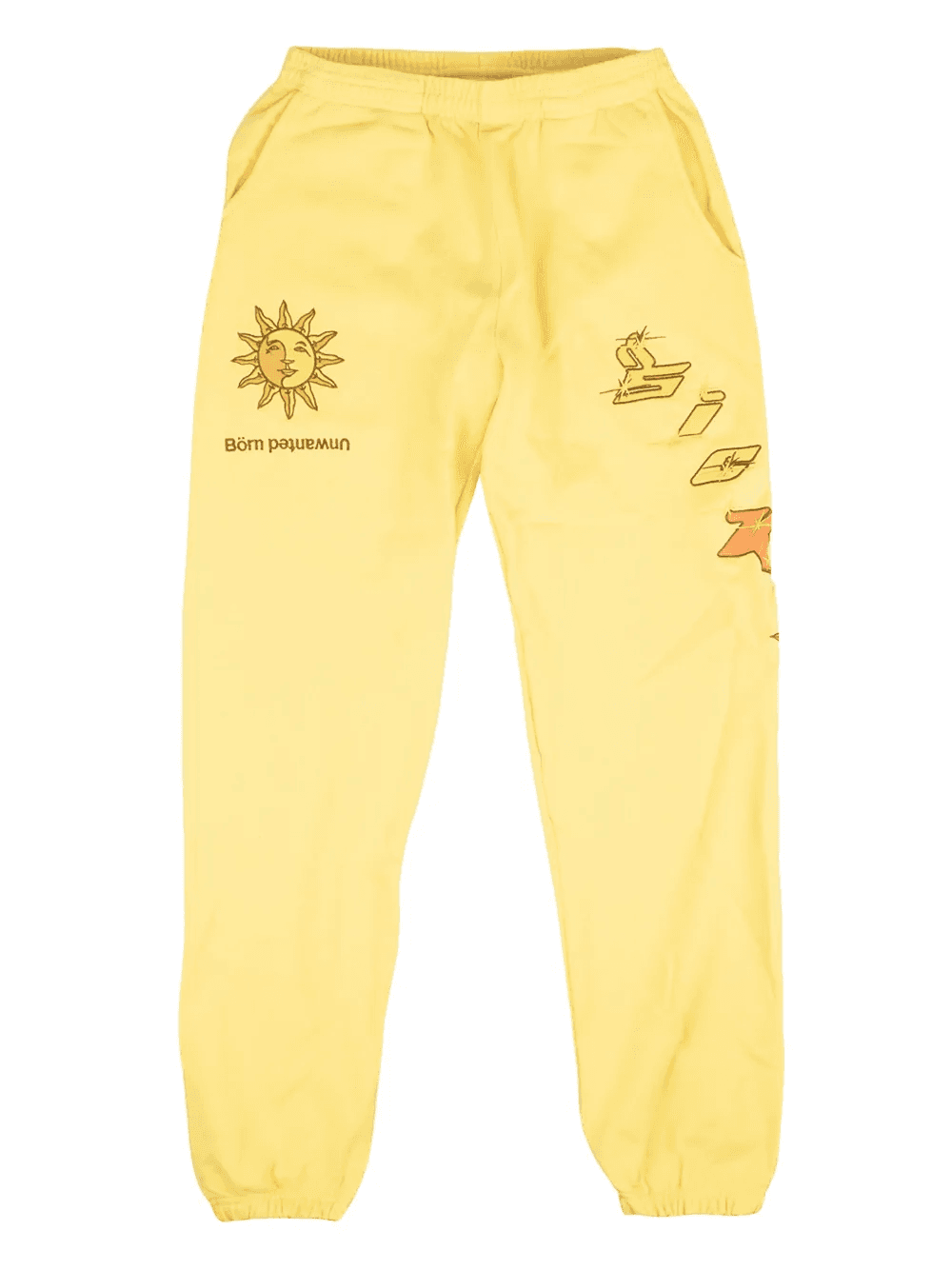 Born Unwanted Embroidered "Yellow" track pants - Image 1
