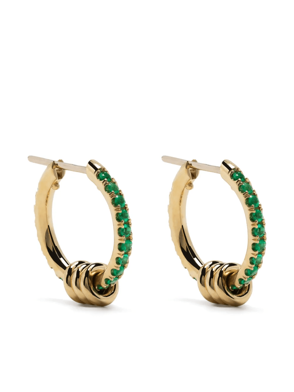 18K yellow gold Ara emerald hoop earrings - Image 1