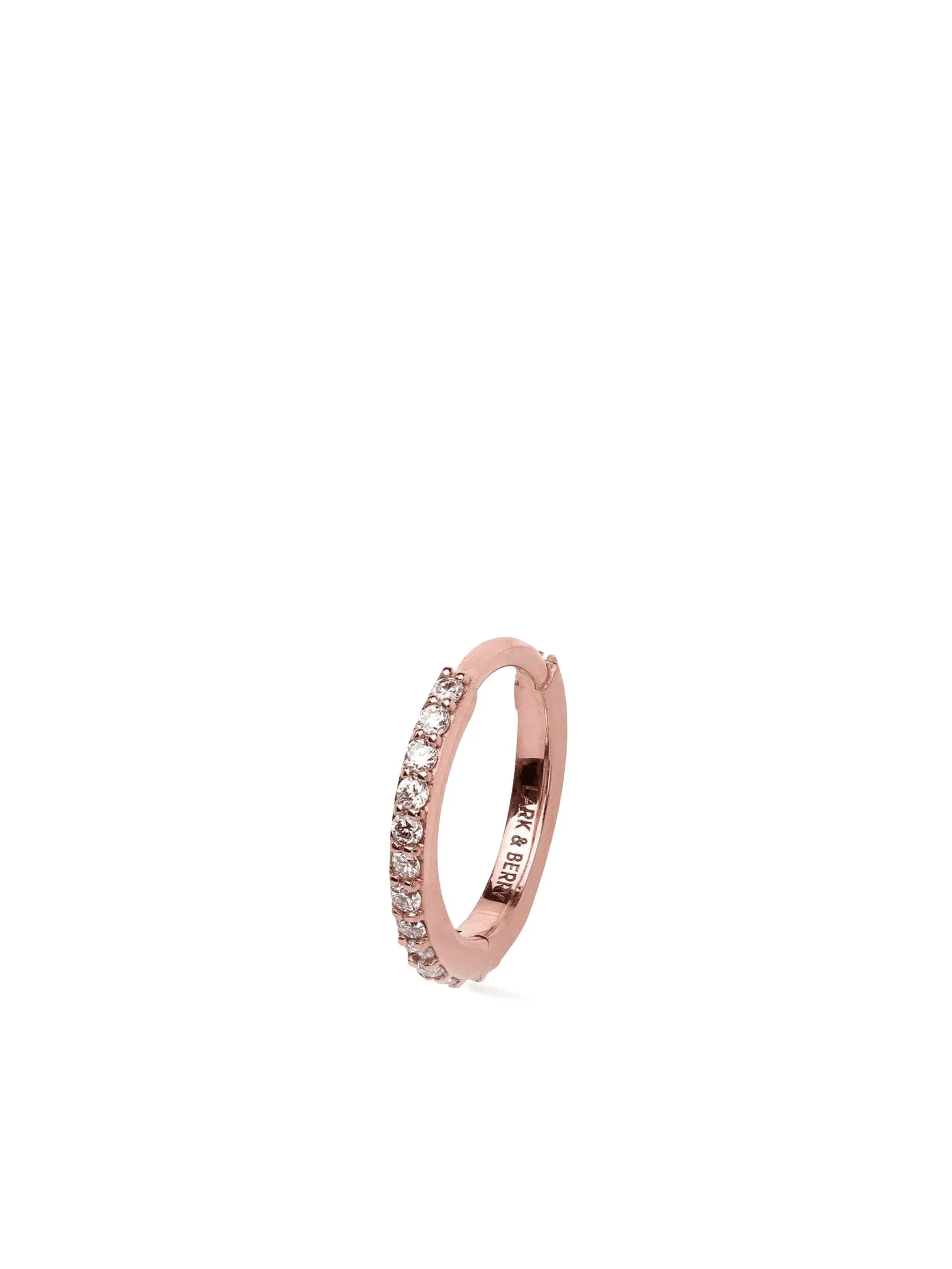 14kt rose gold large Modernist diamond hoop - Image 1