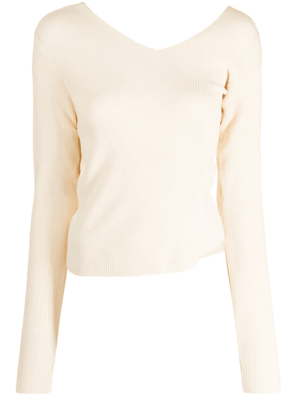 asymmetric-design ribbed-knit jumper - Image 1