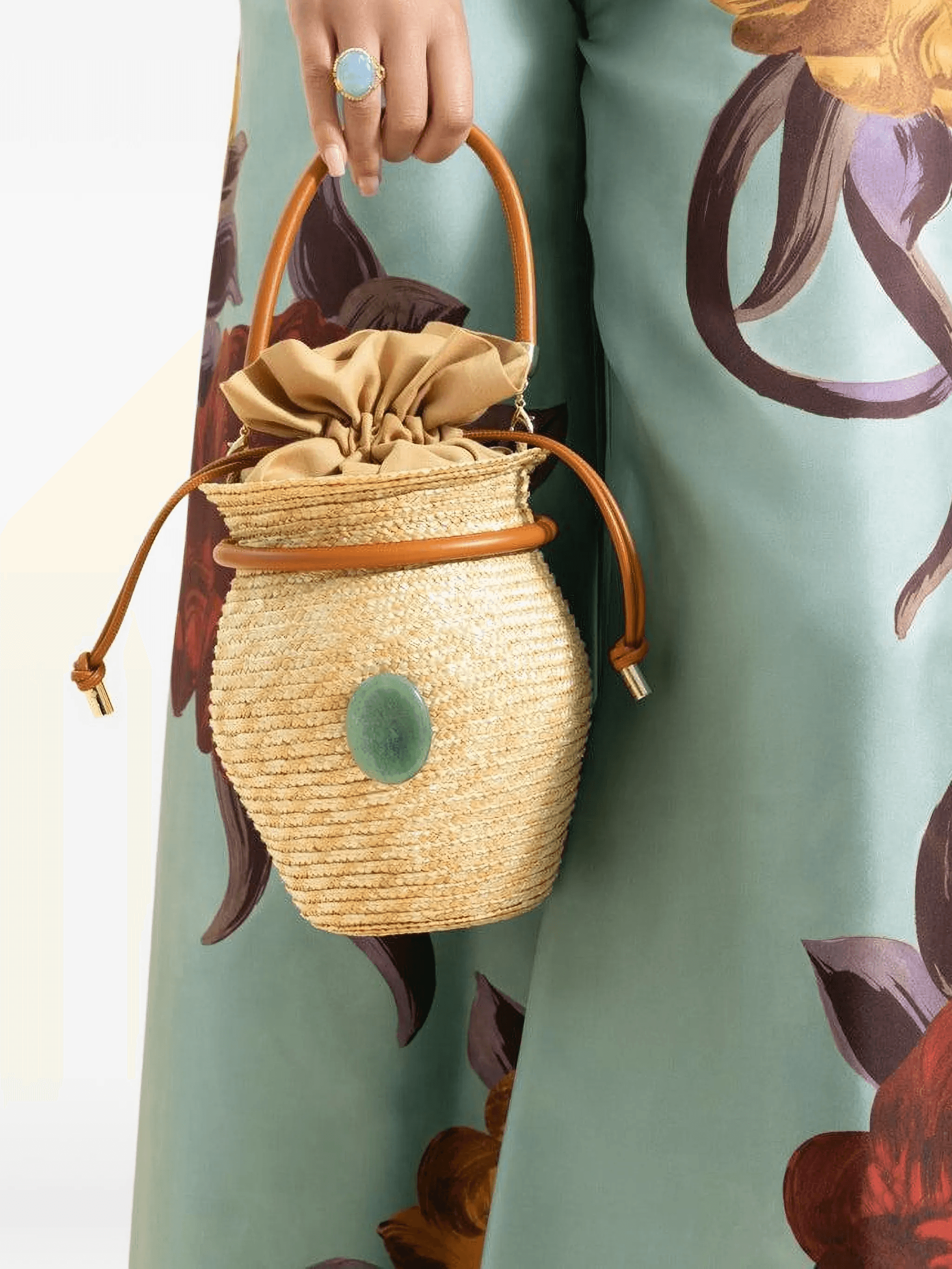 woven top-handle tote bag - Image 1
