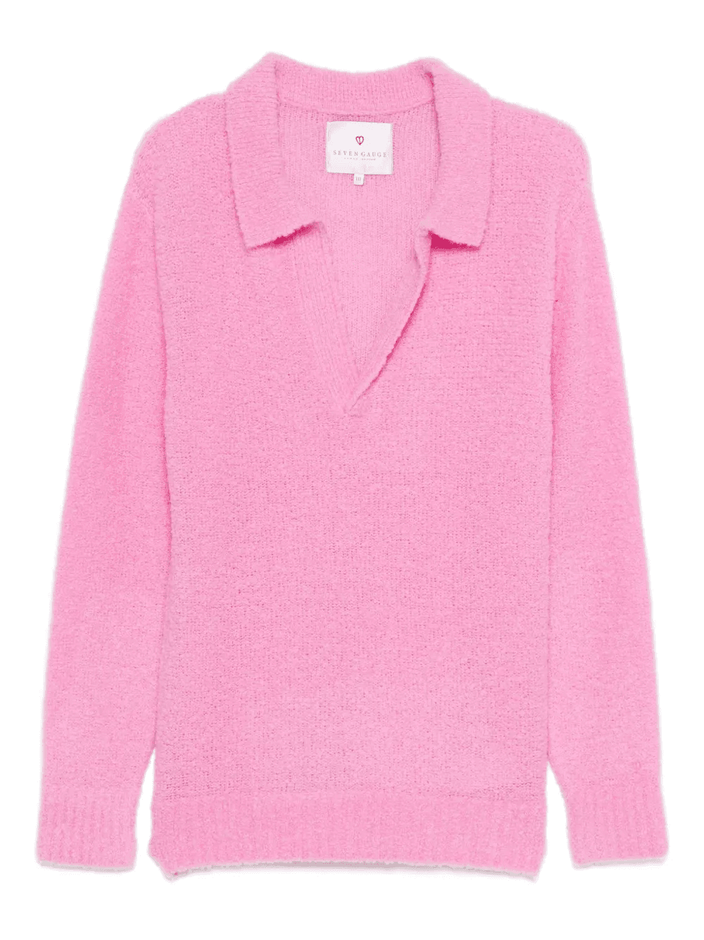 polo-collar V-neck sweater - Image 1