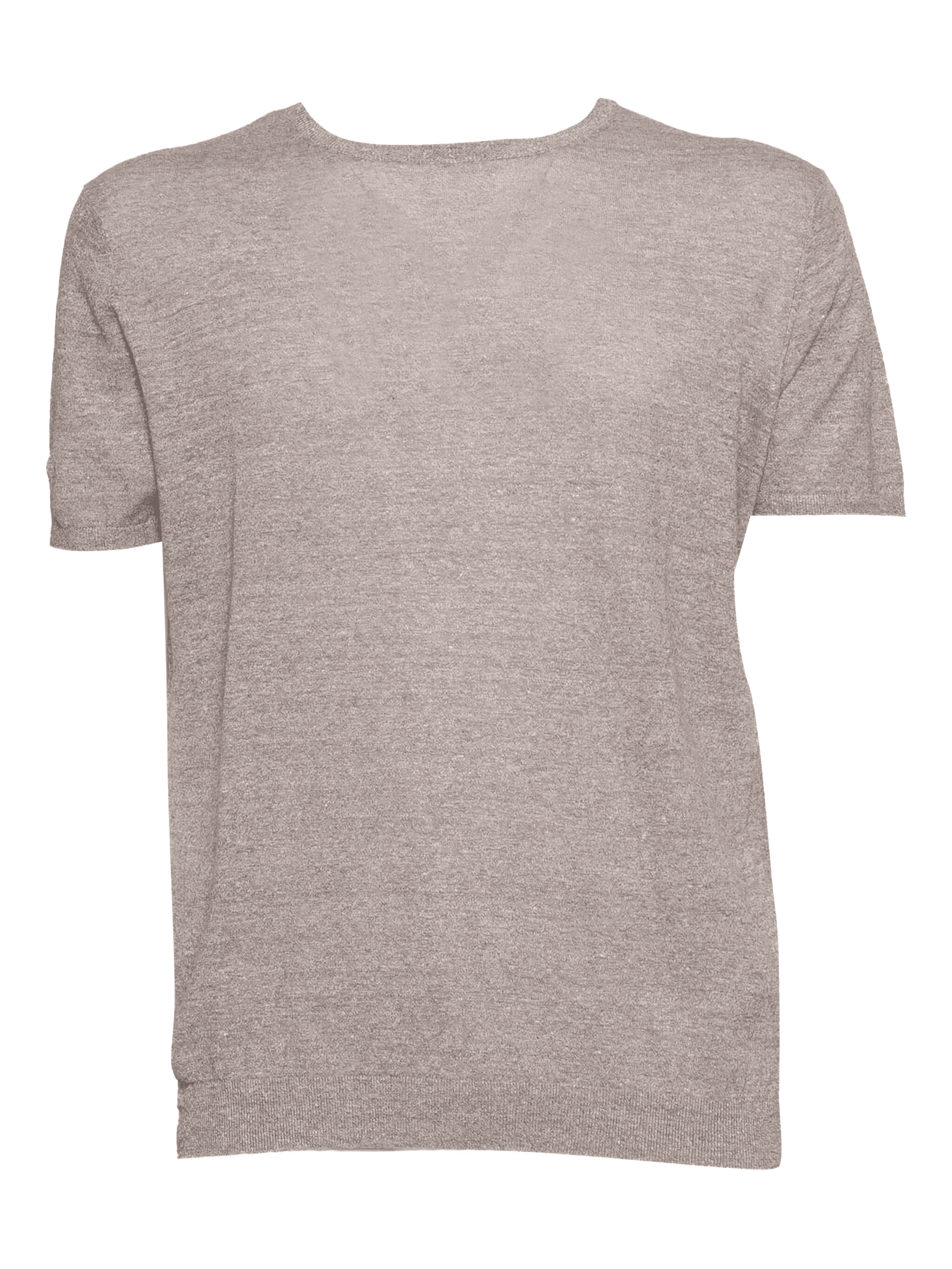 short-sleeved linen-cotton blend T-shirt - Image 1