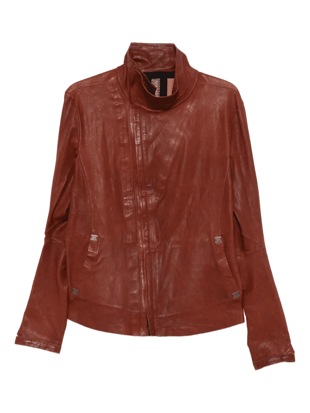 zip-fastening leather jacket - Image 1