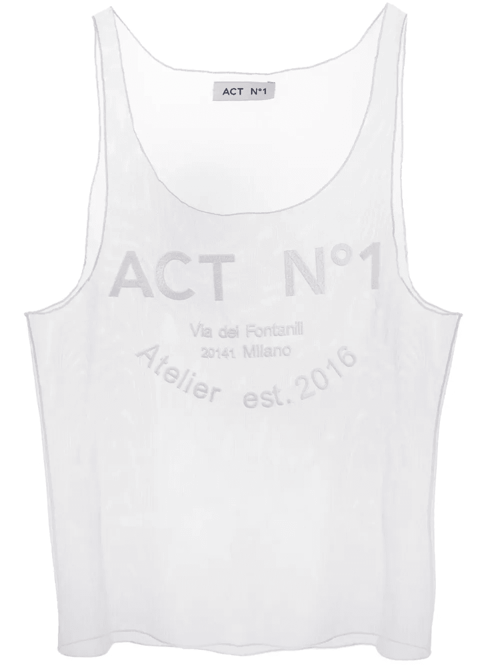 logo-print sheer tank top - Image 1