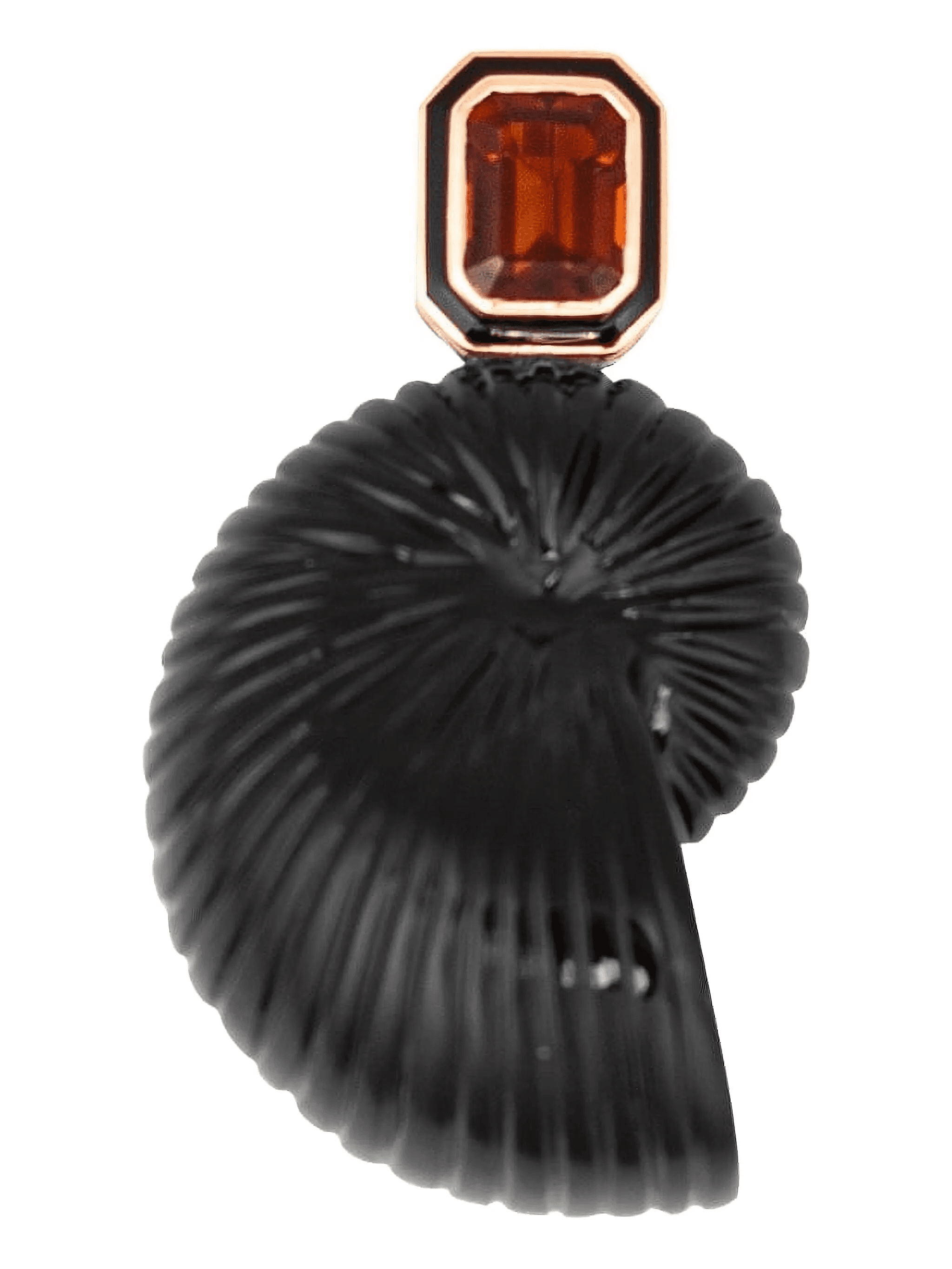 18K rose gold onyx and citrine pendant - Image 1