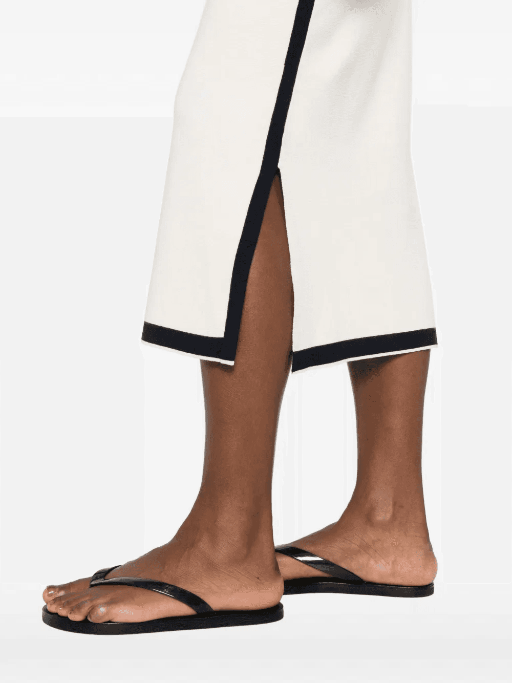 contrasting-trim midi dress - Image 1