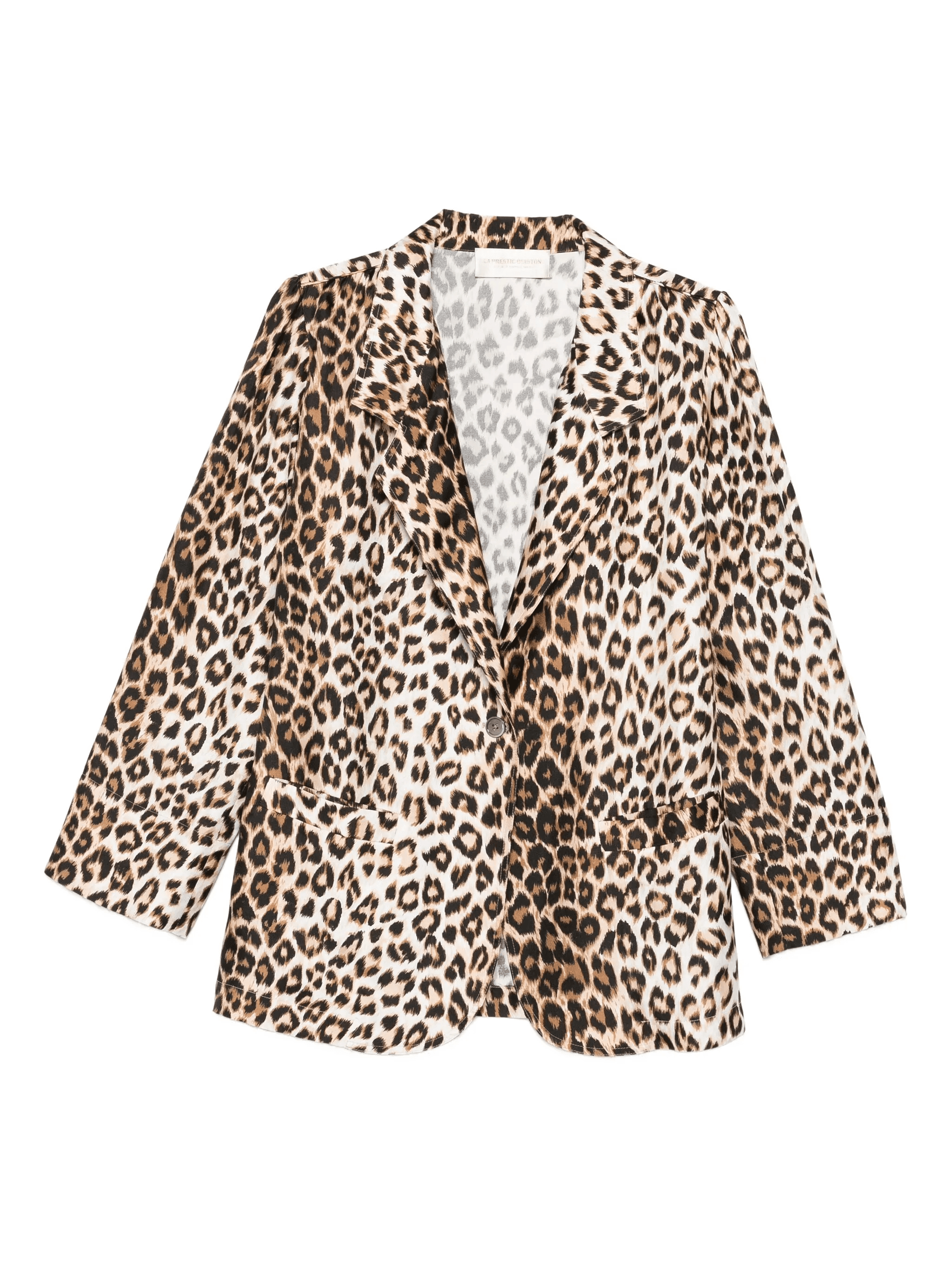 leopard-print single-breasted blazer - Image 1