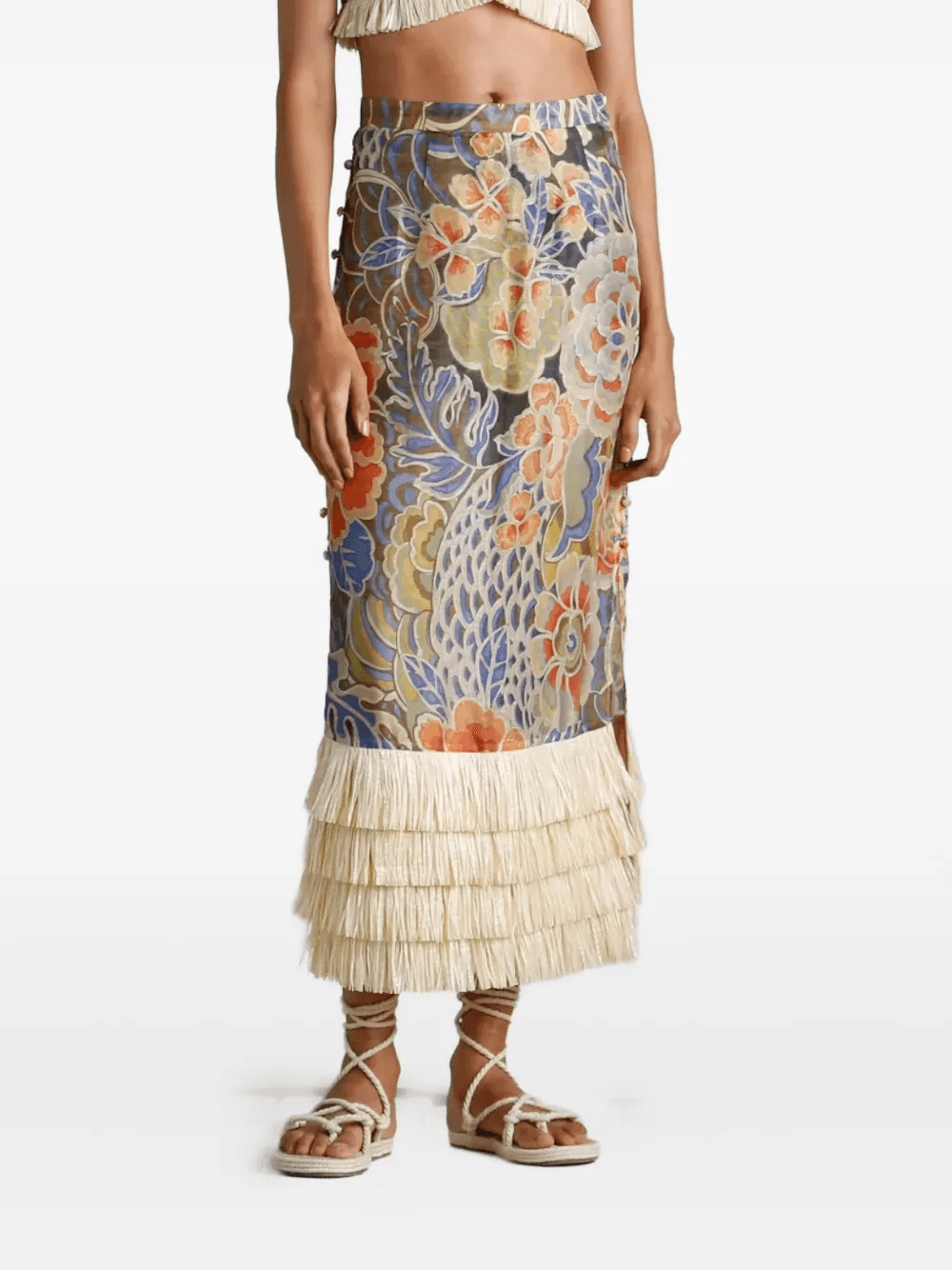 Casablanca floral-print midi skirt - Image 1