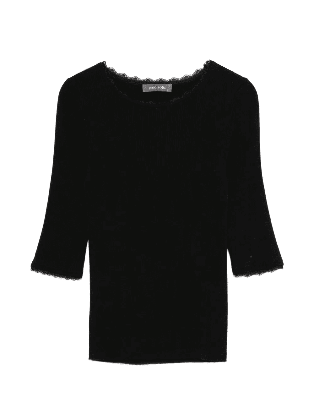 lace-trim T-shirt - Image 1