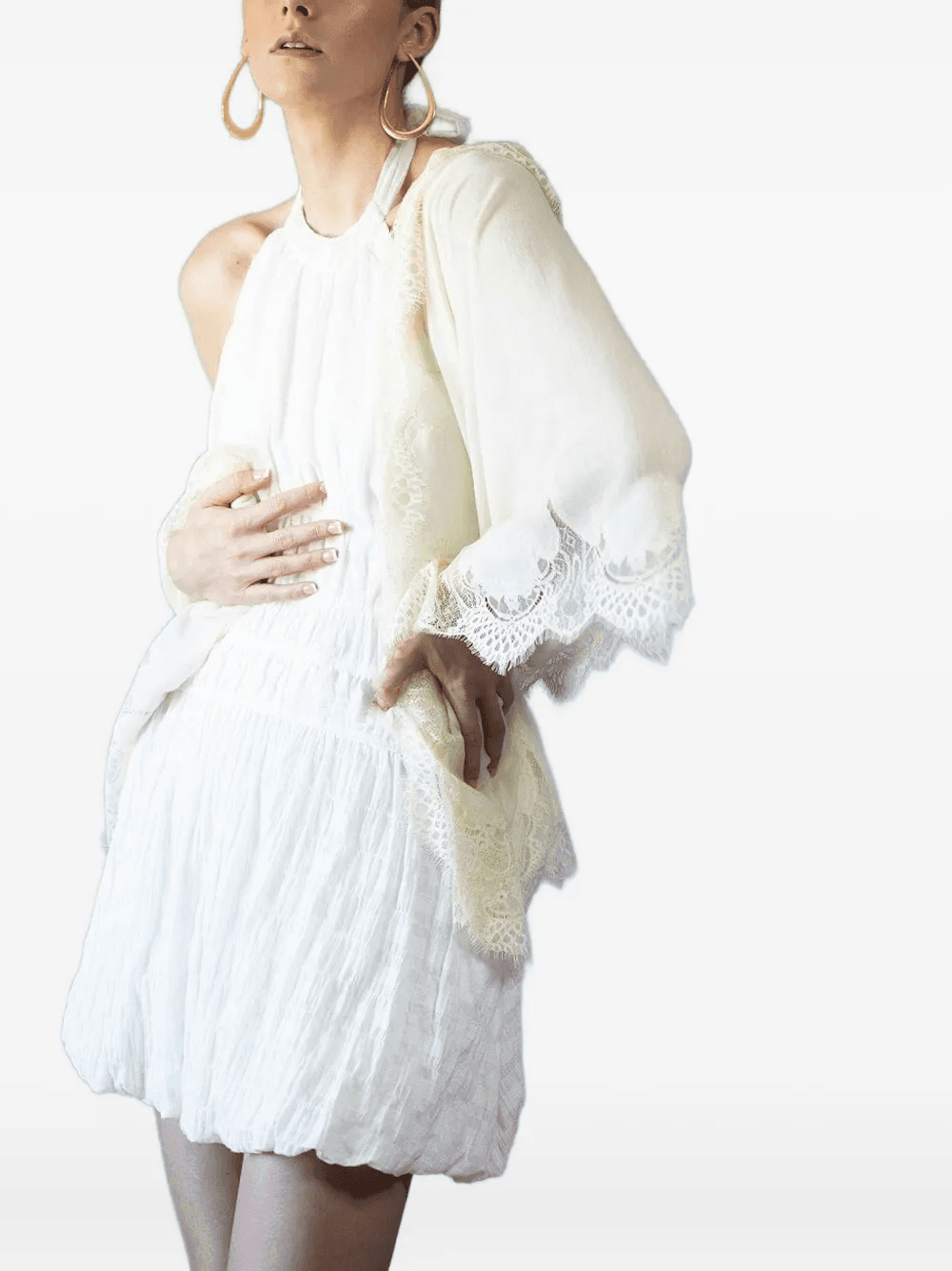 lace-trimmed scarf - Image 1