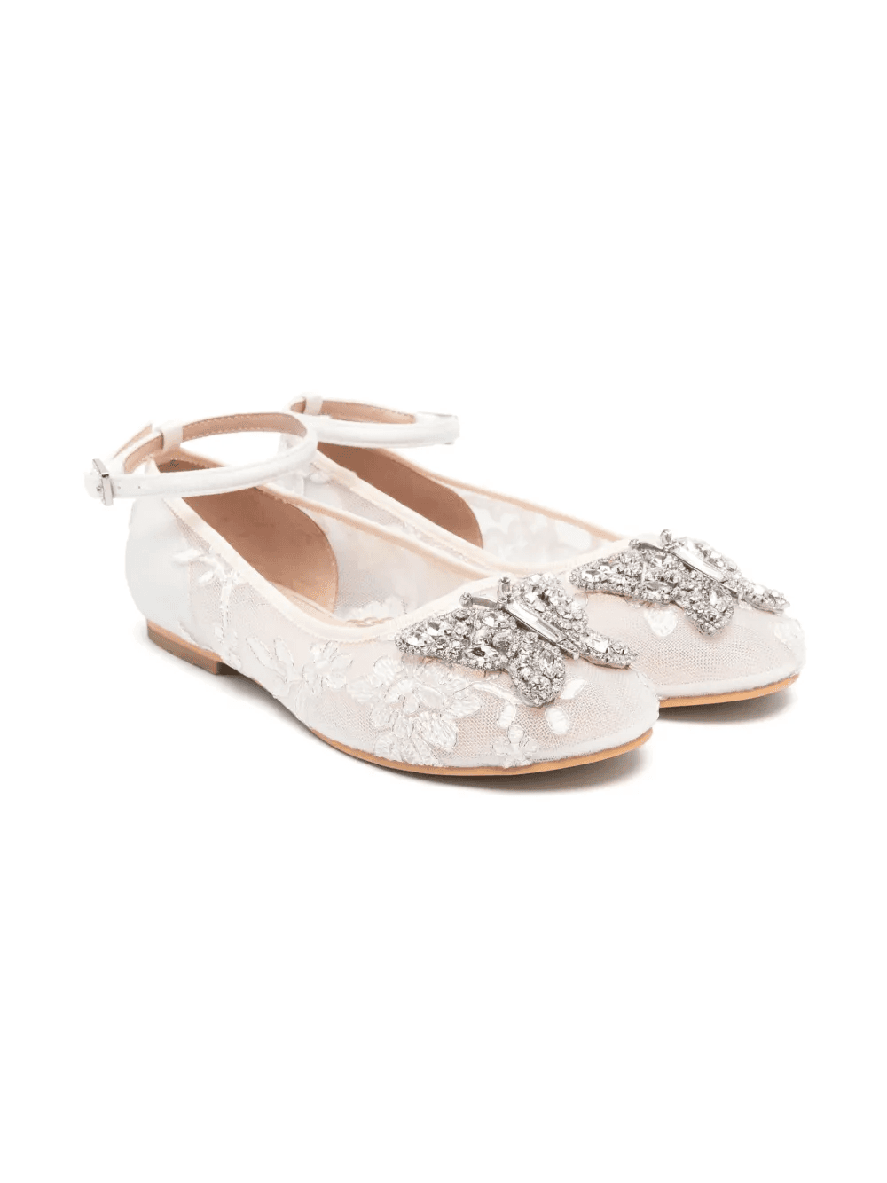 floral-embroidered ballet flats - Image 1