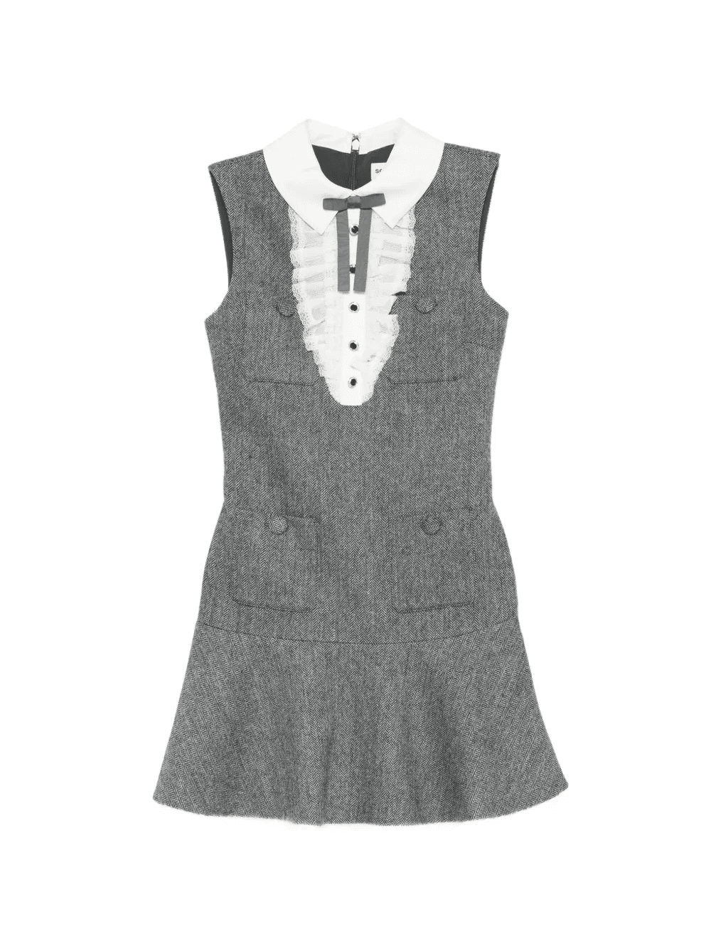 ruffled collared mini dress - Image 1