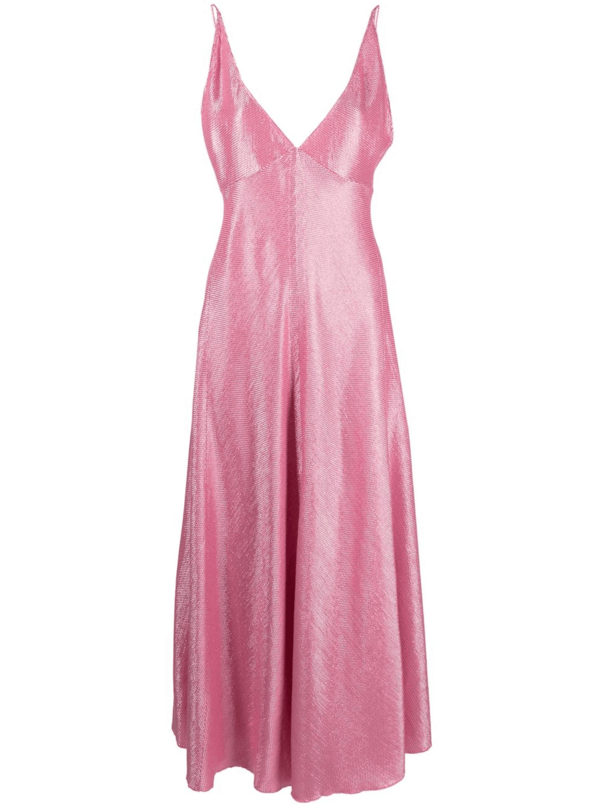 metallic plunging v-neck dress - Image 1