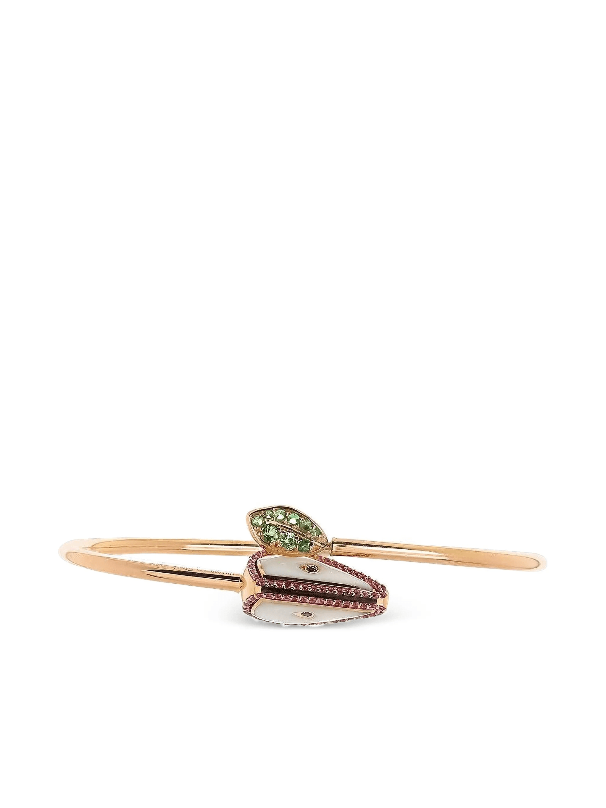 diamond sapphire tsavorite leaf bracelet - Image 1