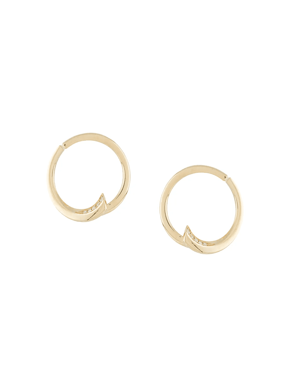 18kt yellow gold diamond Pin Wheel hoop earrings - Image 1