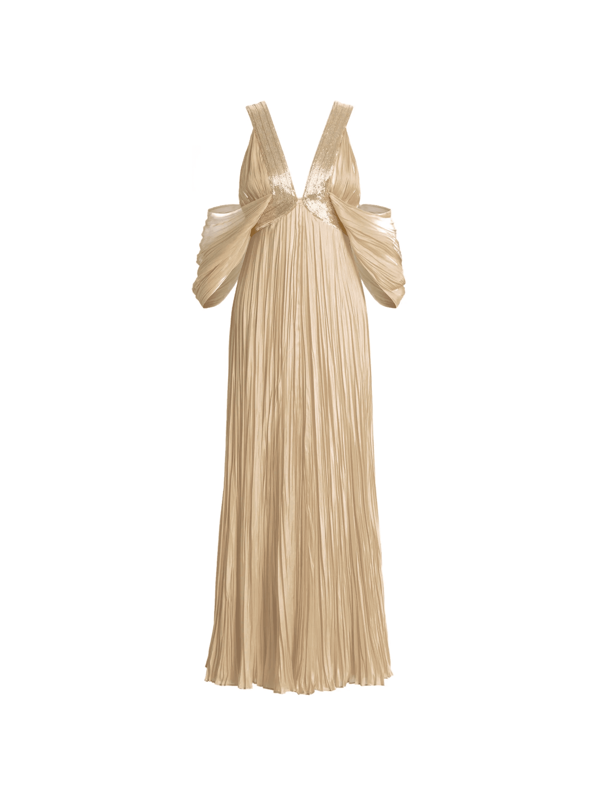 pleated V-neck maxi dress - Image 1
