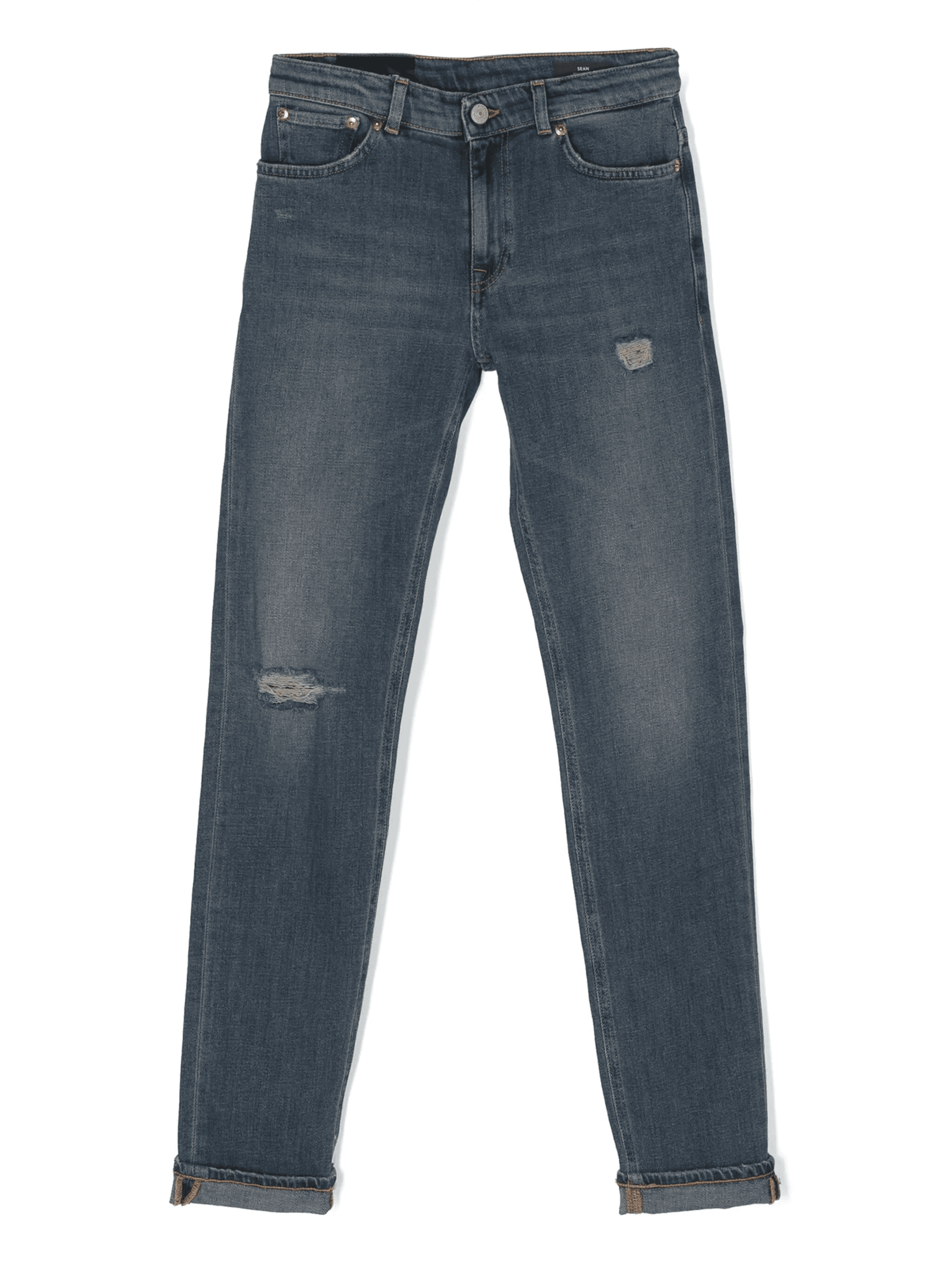 ripped-detail straight-leg jeans - Image 1