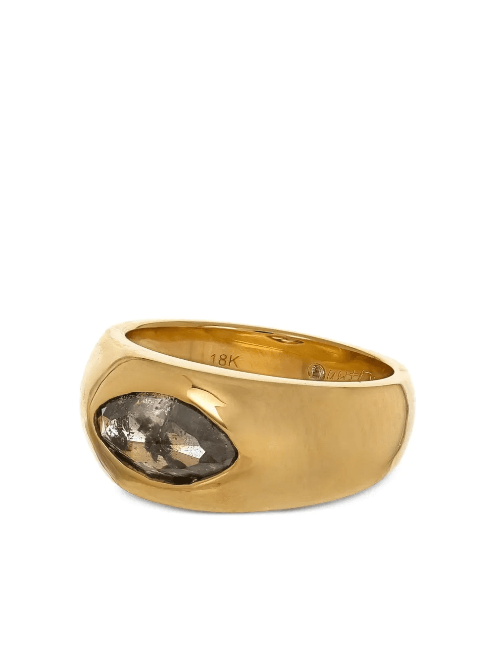 18K yellow gold diamond ring - Image 1