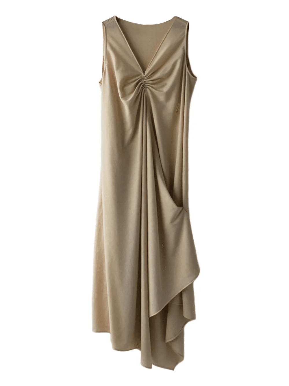 asymmetric V-neck jersey midi dress - Image 1