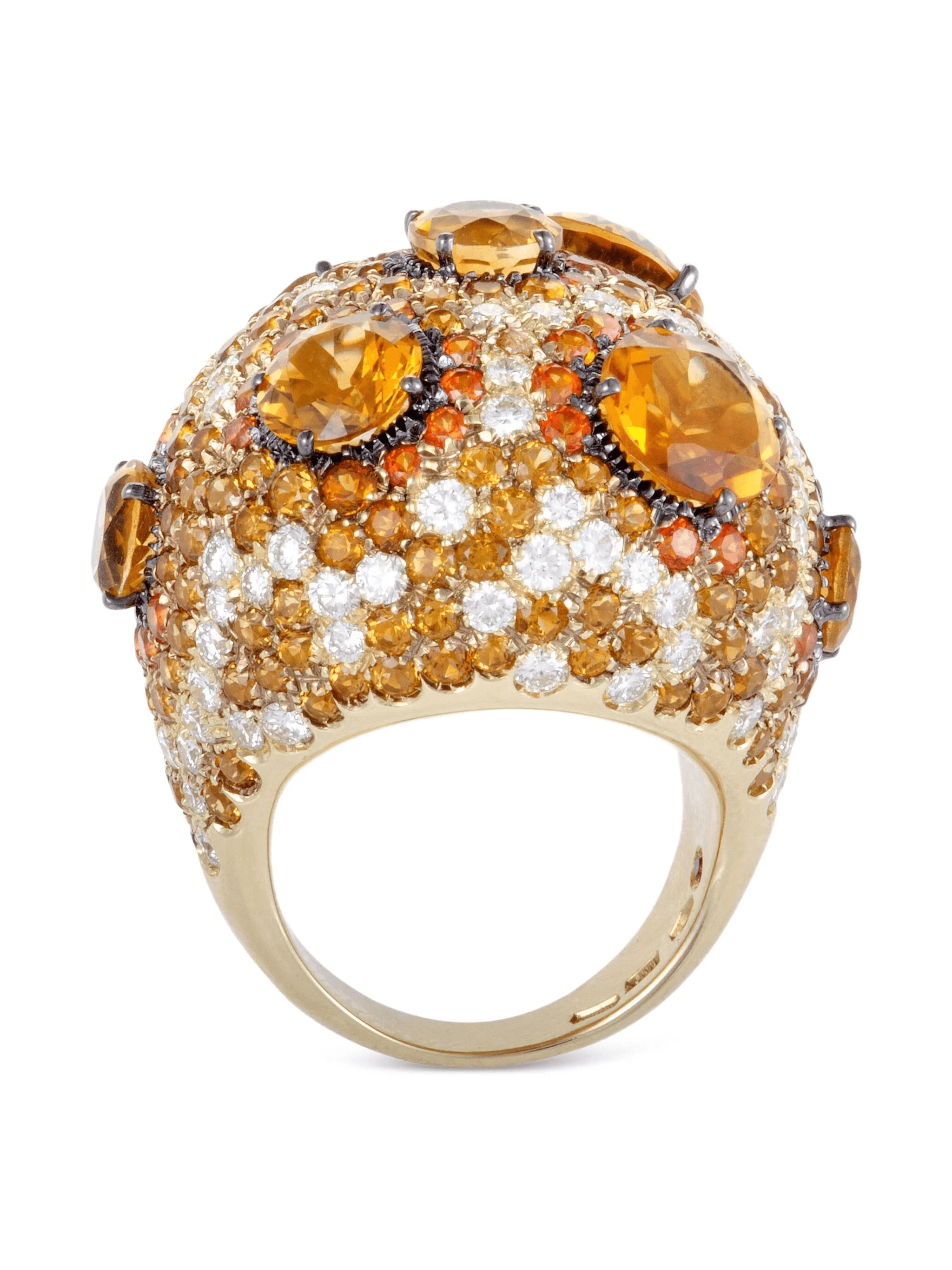 Citrine Topaz diamond ring - Image 1