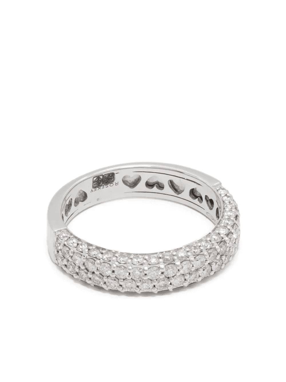 18K white gold pavé diamonds ring - Image 1