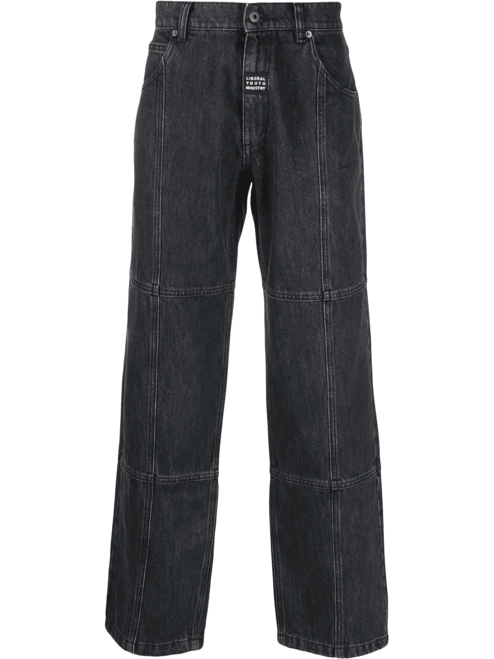 straight-leg logo-patch jeans - Image 1