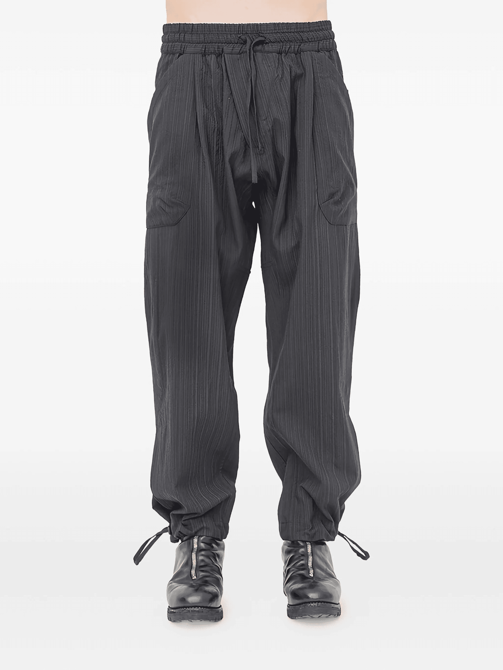 drawstring striped trousers - Image 1