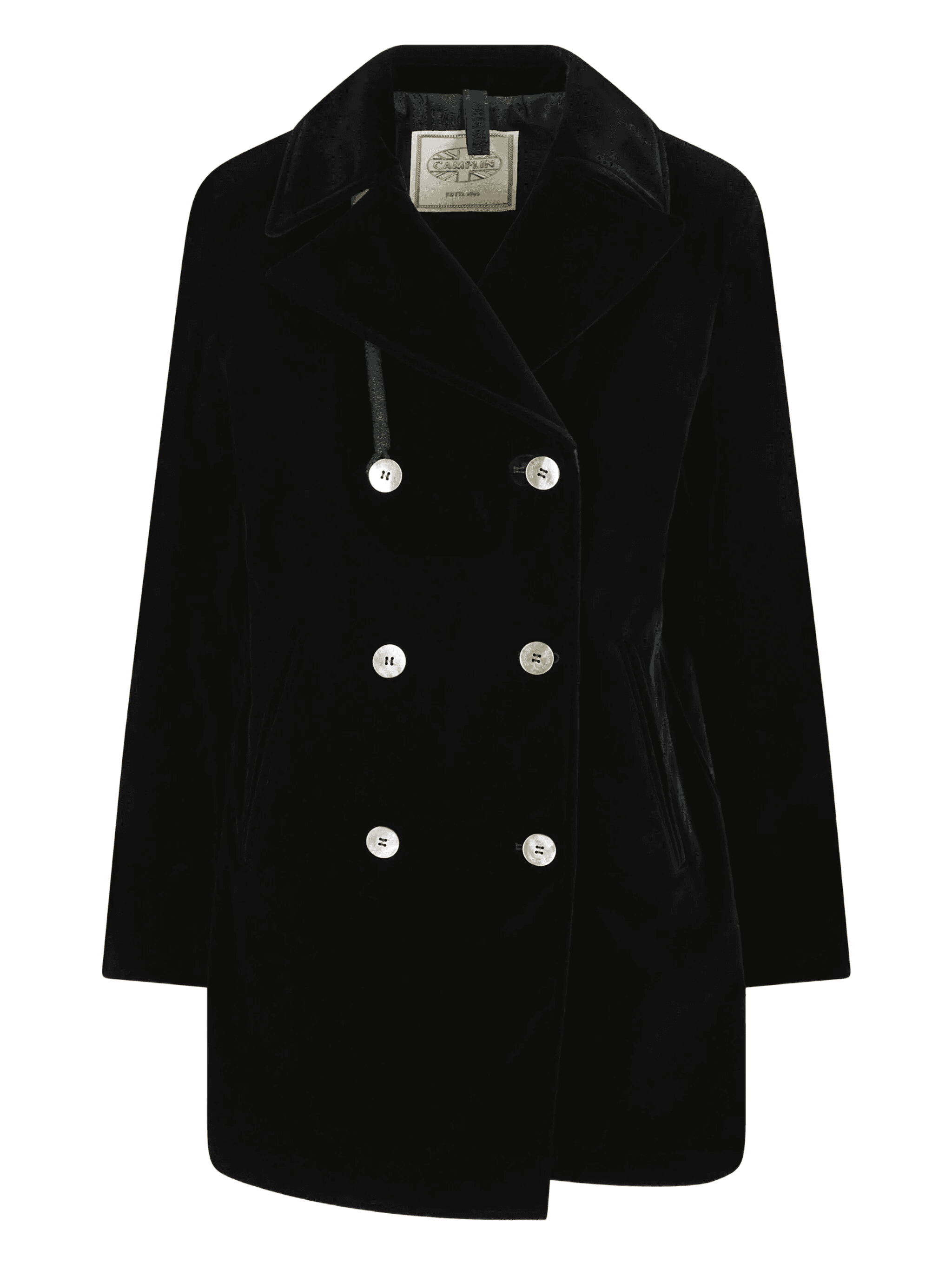 double-breasted velvet coat - Image 1
