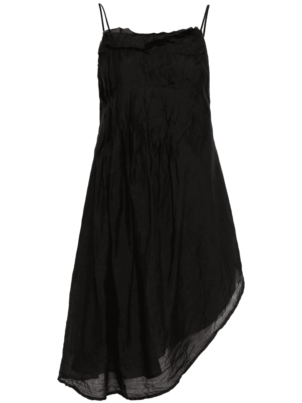 crinkled asymmetric silk minidress - Image 1