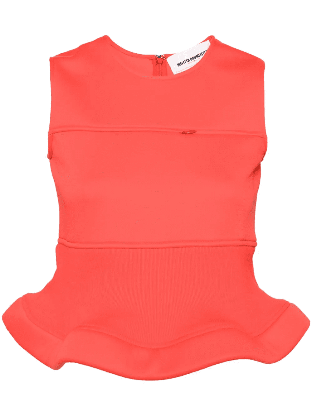 peplum hem sleeveless top - Image 1