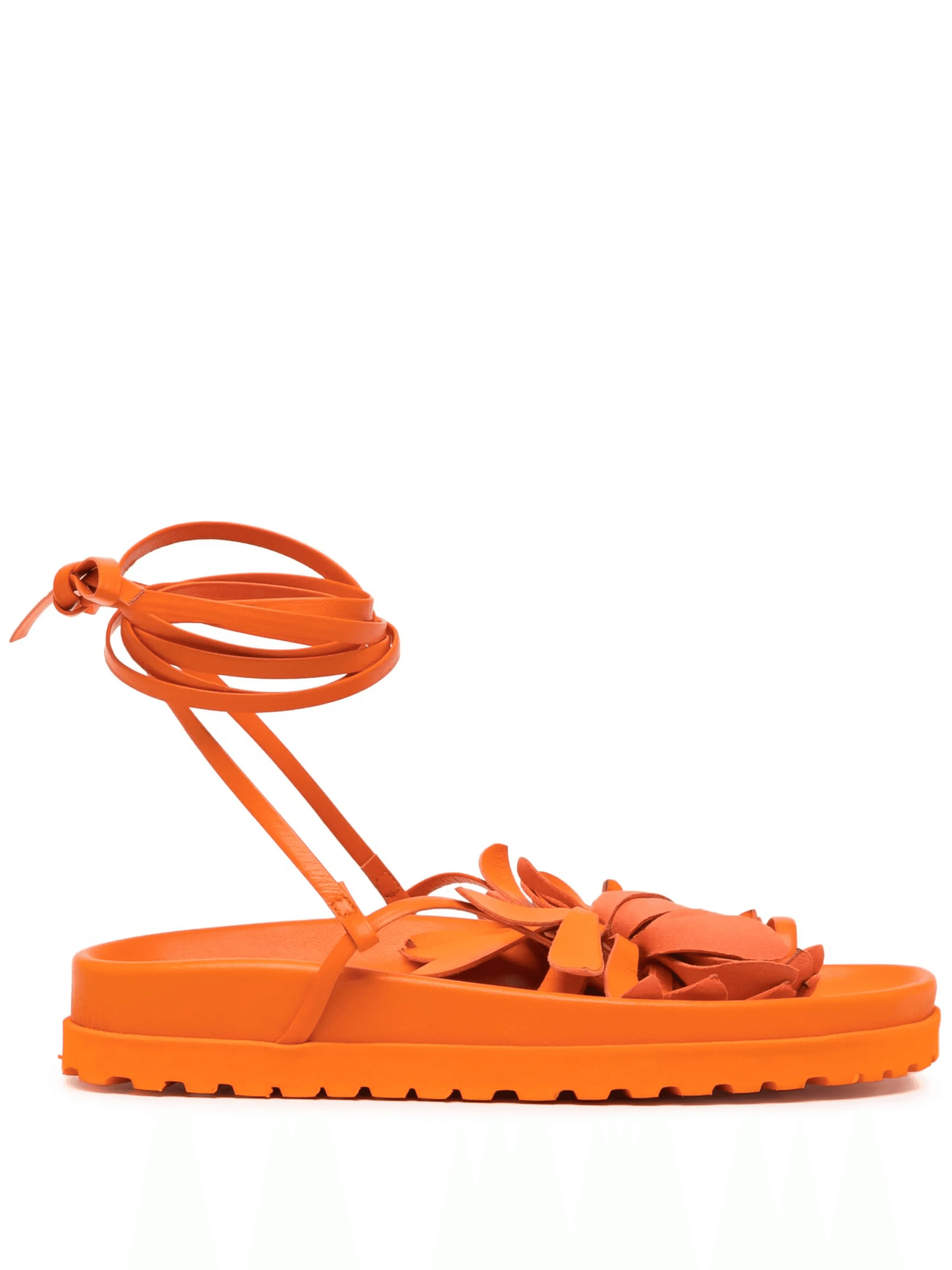 Idania floral-appliqué leather sandals - Image 1