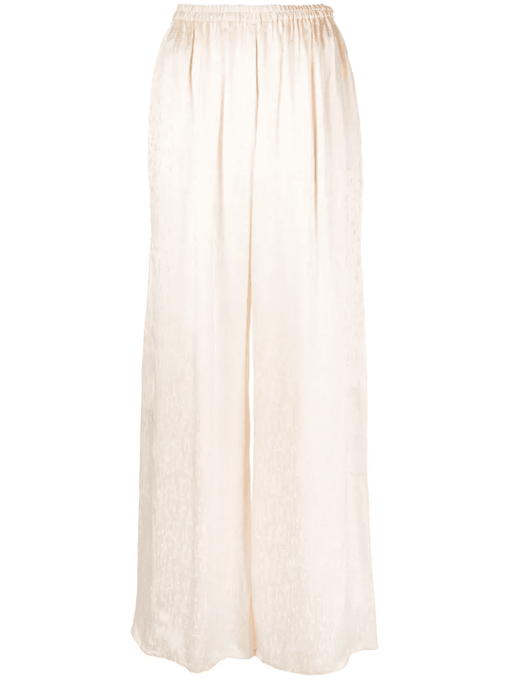 check-pattern ruched-detail satin palazzo pants - Image 1