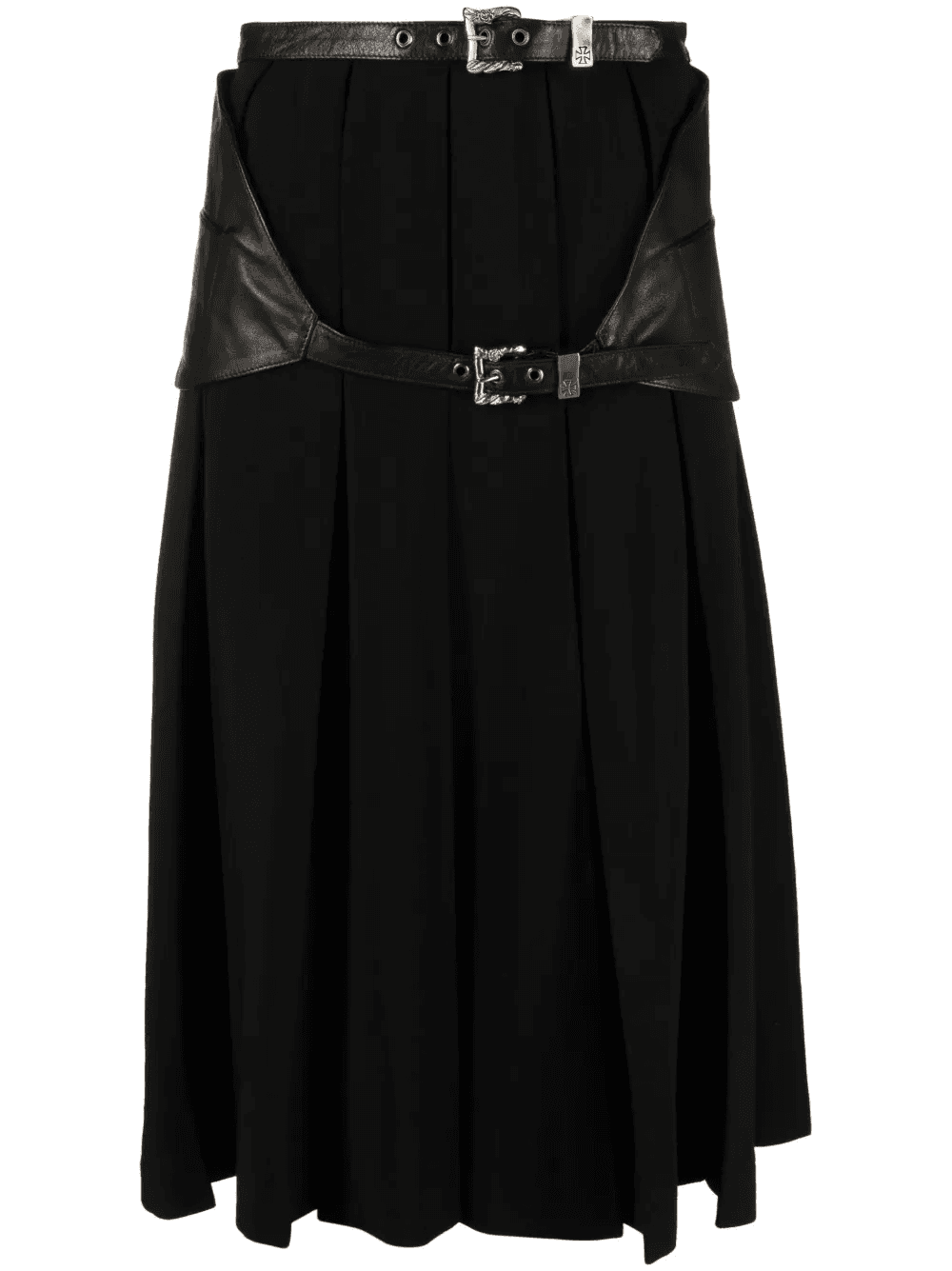 box-pleated belted midi skirt - Image 1