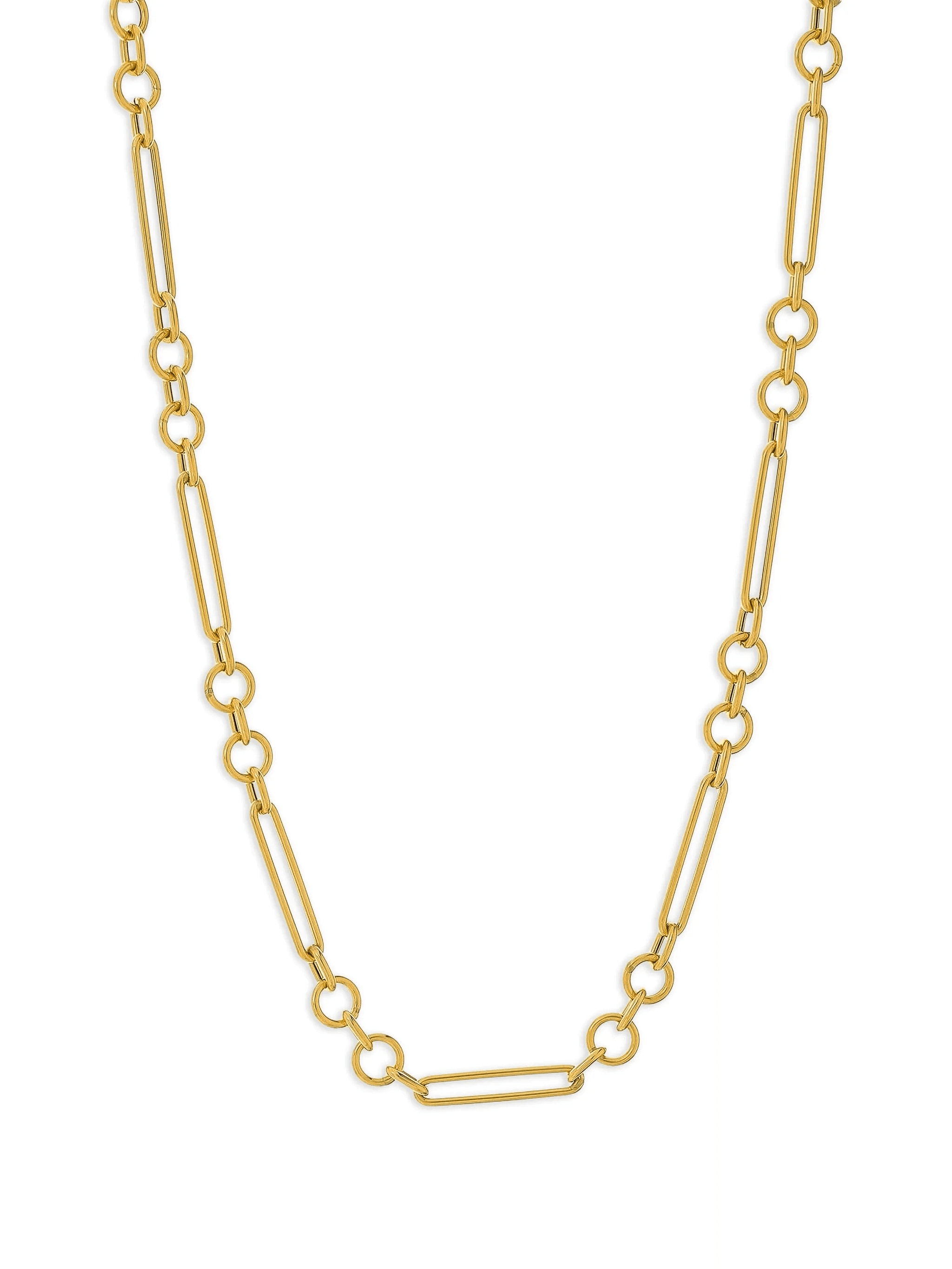 14K yellow gold medium Albert chain necklace - Image 1