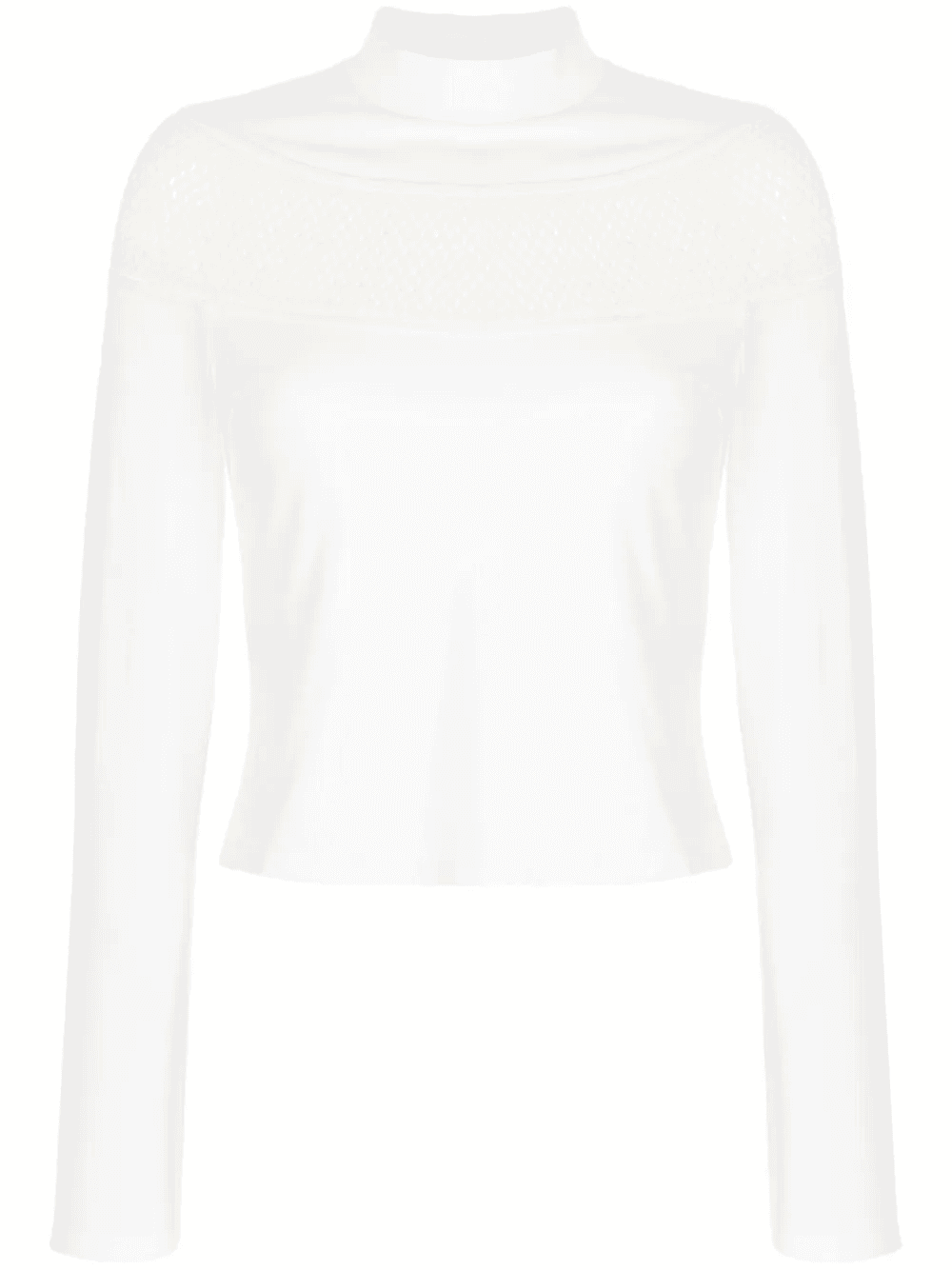 long-sleeve crochet-knit T-shirt - Image 1