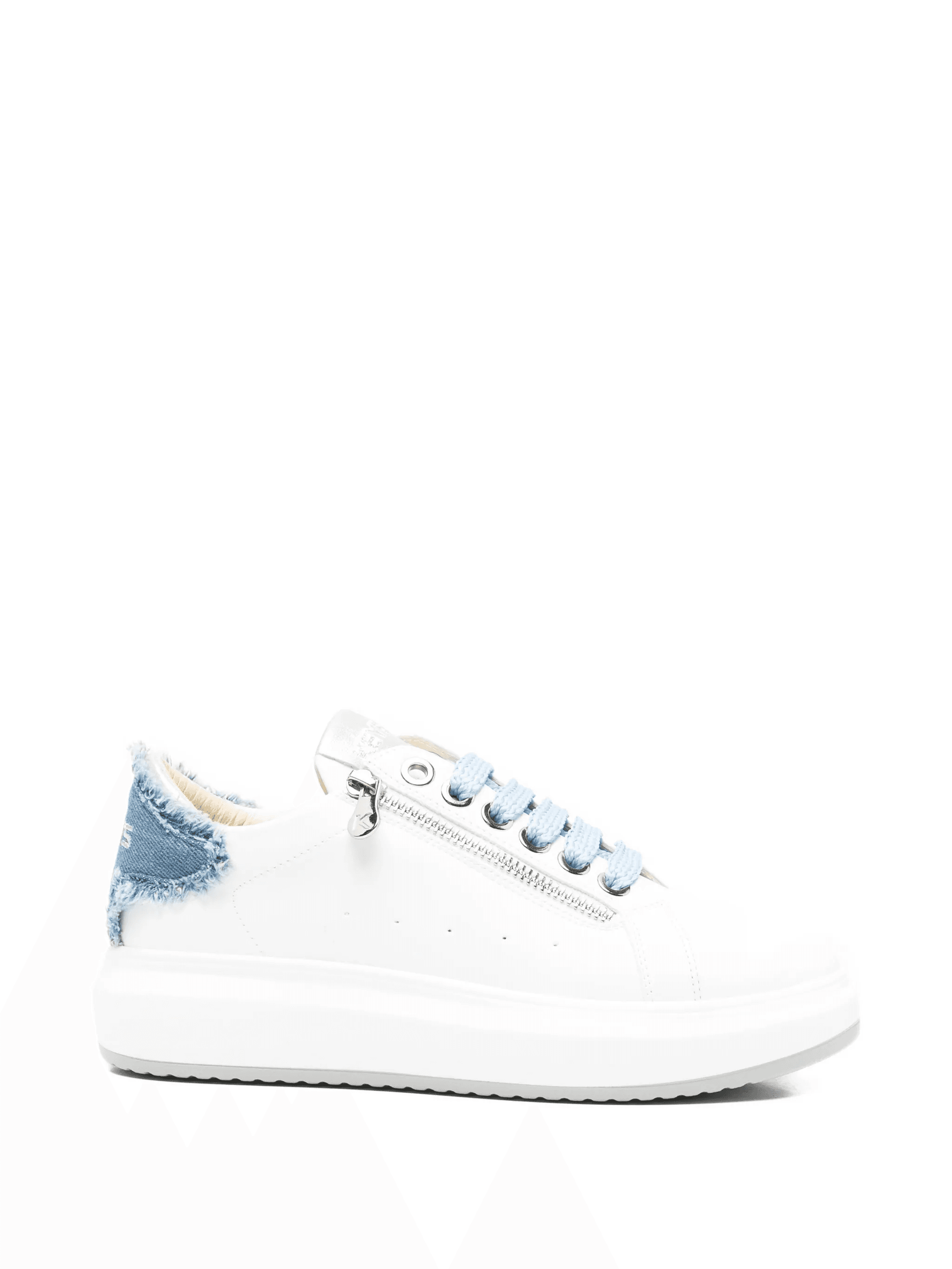 frayed leather sneakers - Image 1
