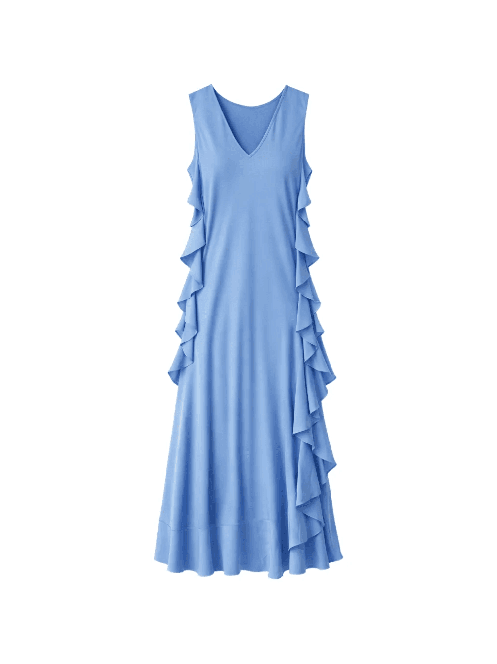 ruffled V-neck midi dress - Image 1